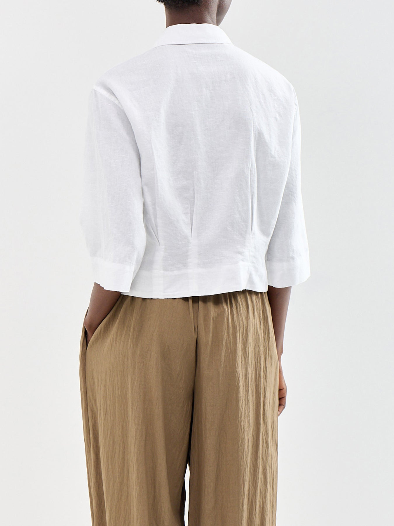 Cleo Cropped Shirt White