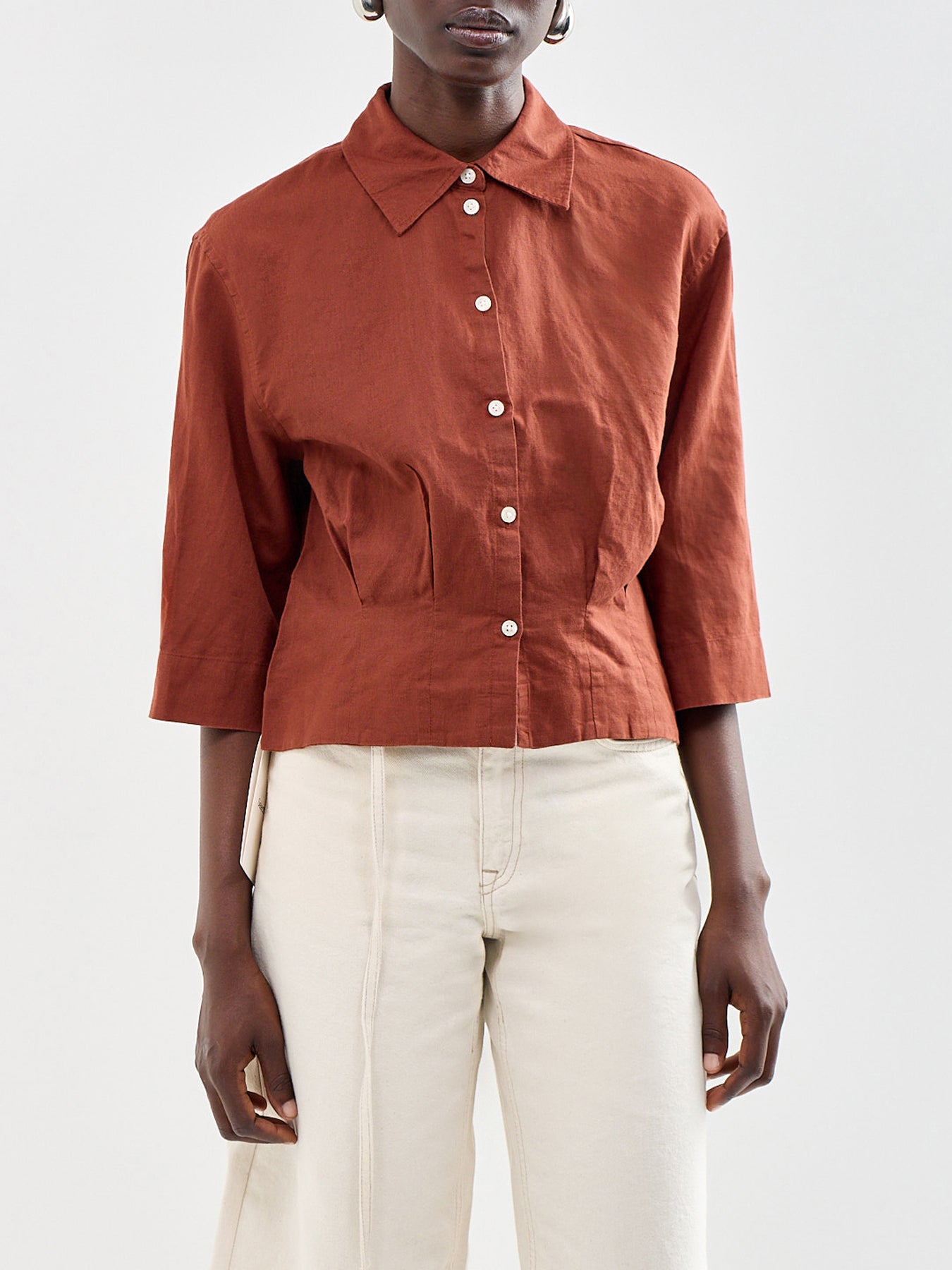 Cleo Cropped Shirt Red