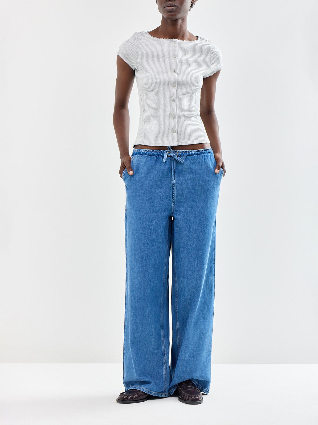Relaxed Tenna Wide Leg Jeans Blue