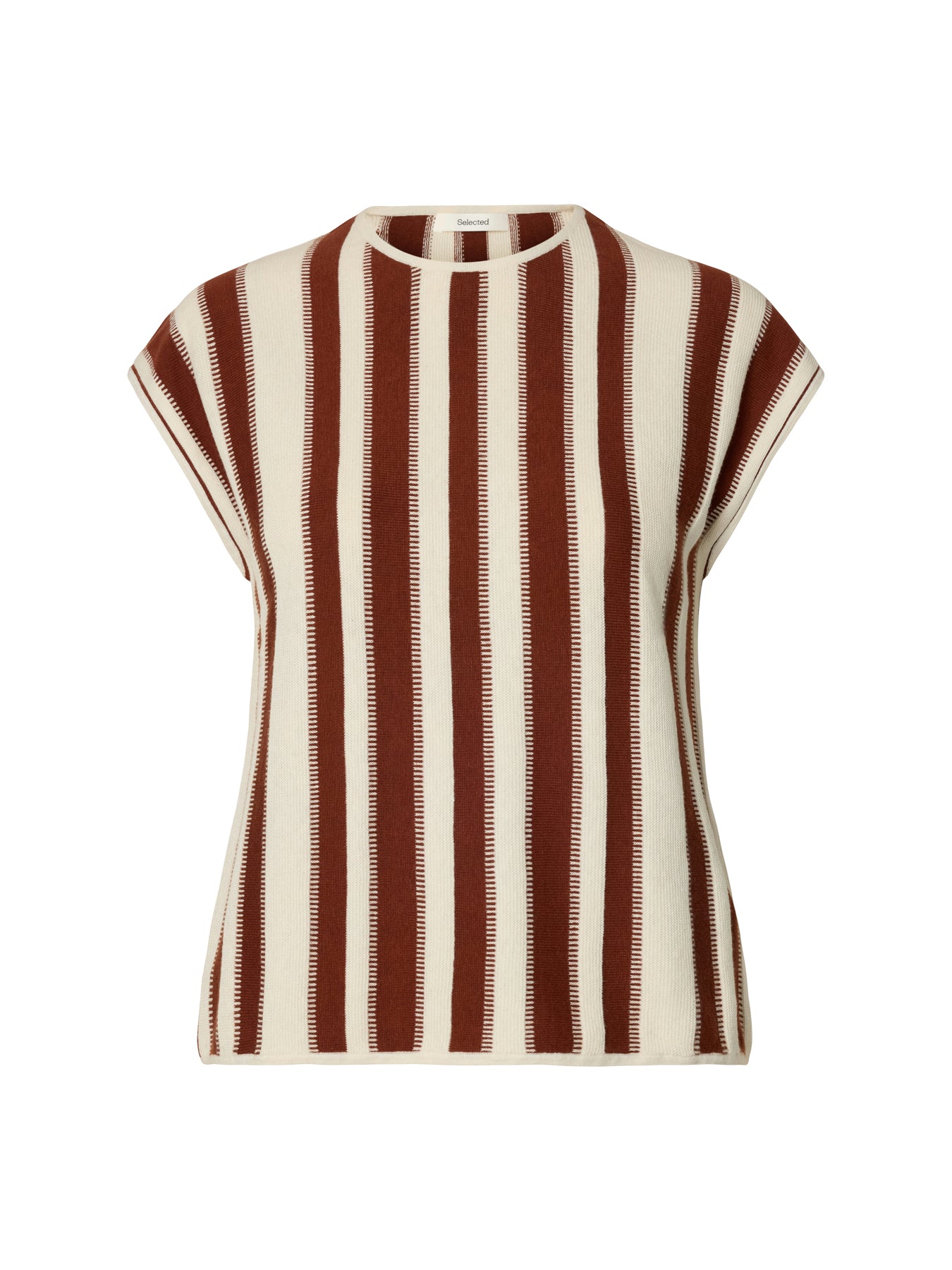 Lina Sleeveless Knit Crew Neck Jumper Cream