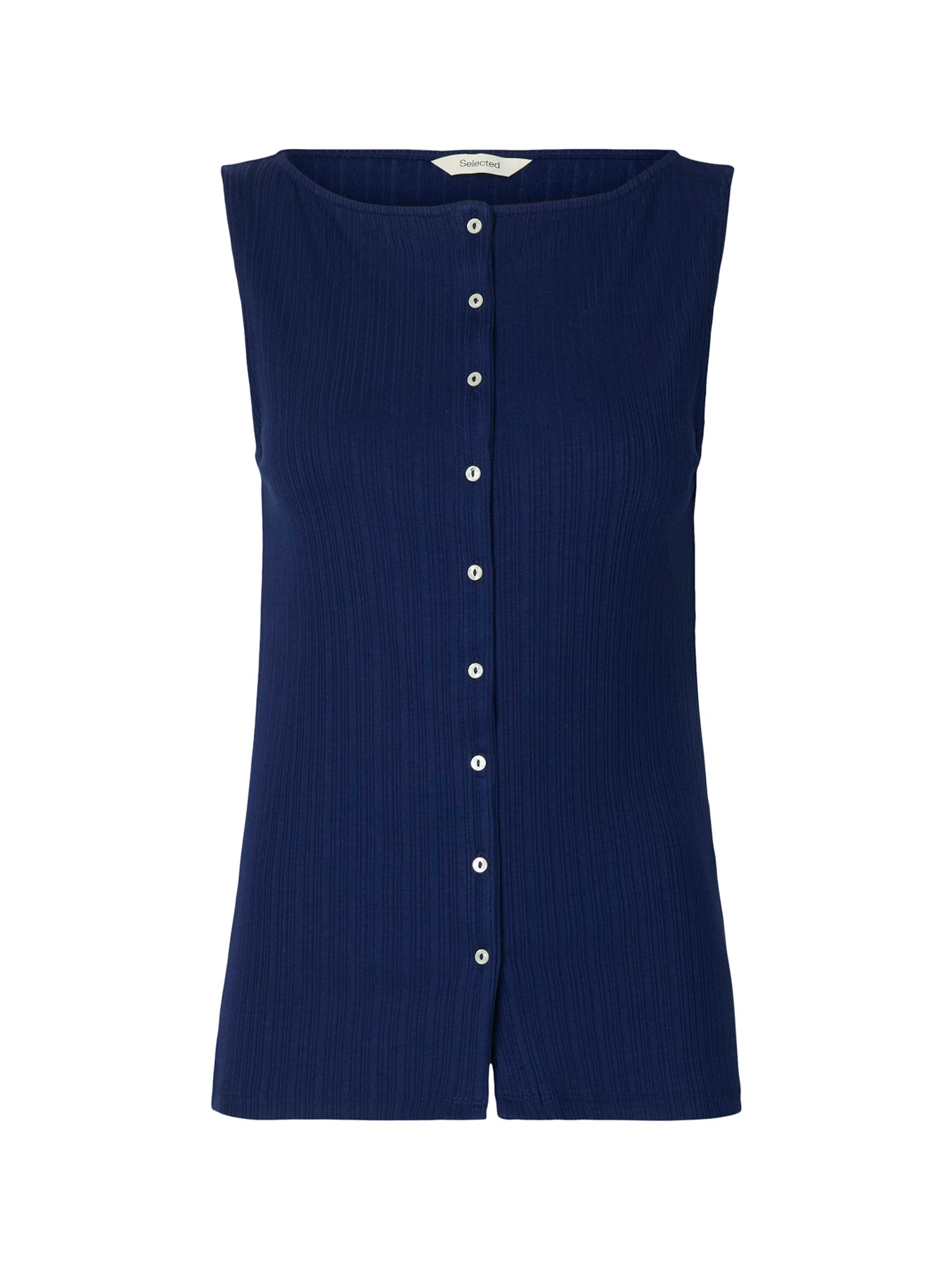 Talia Button Top Blue