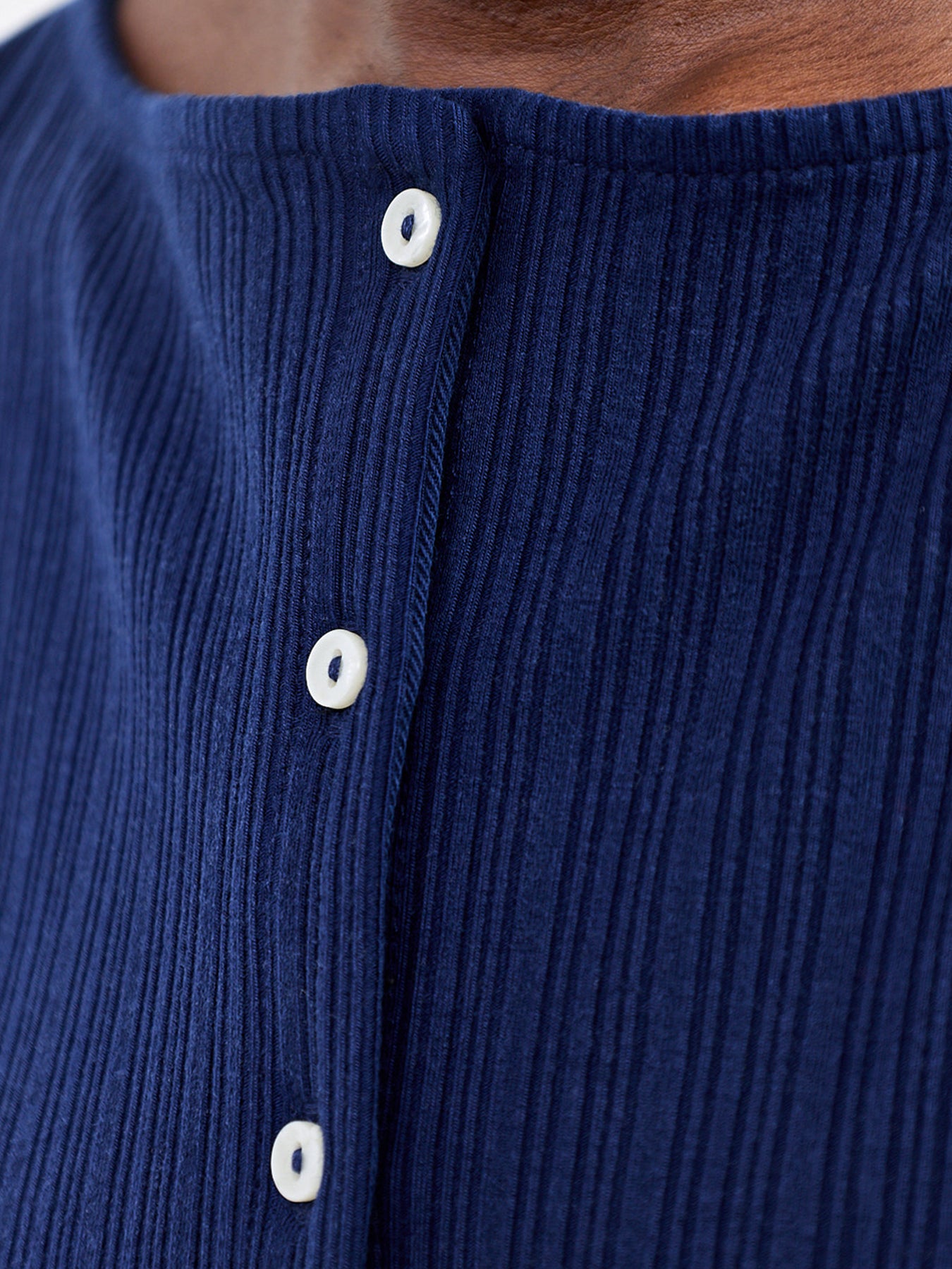 Talia Button Top Blue