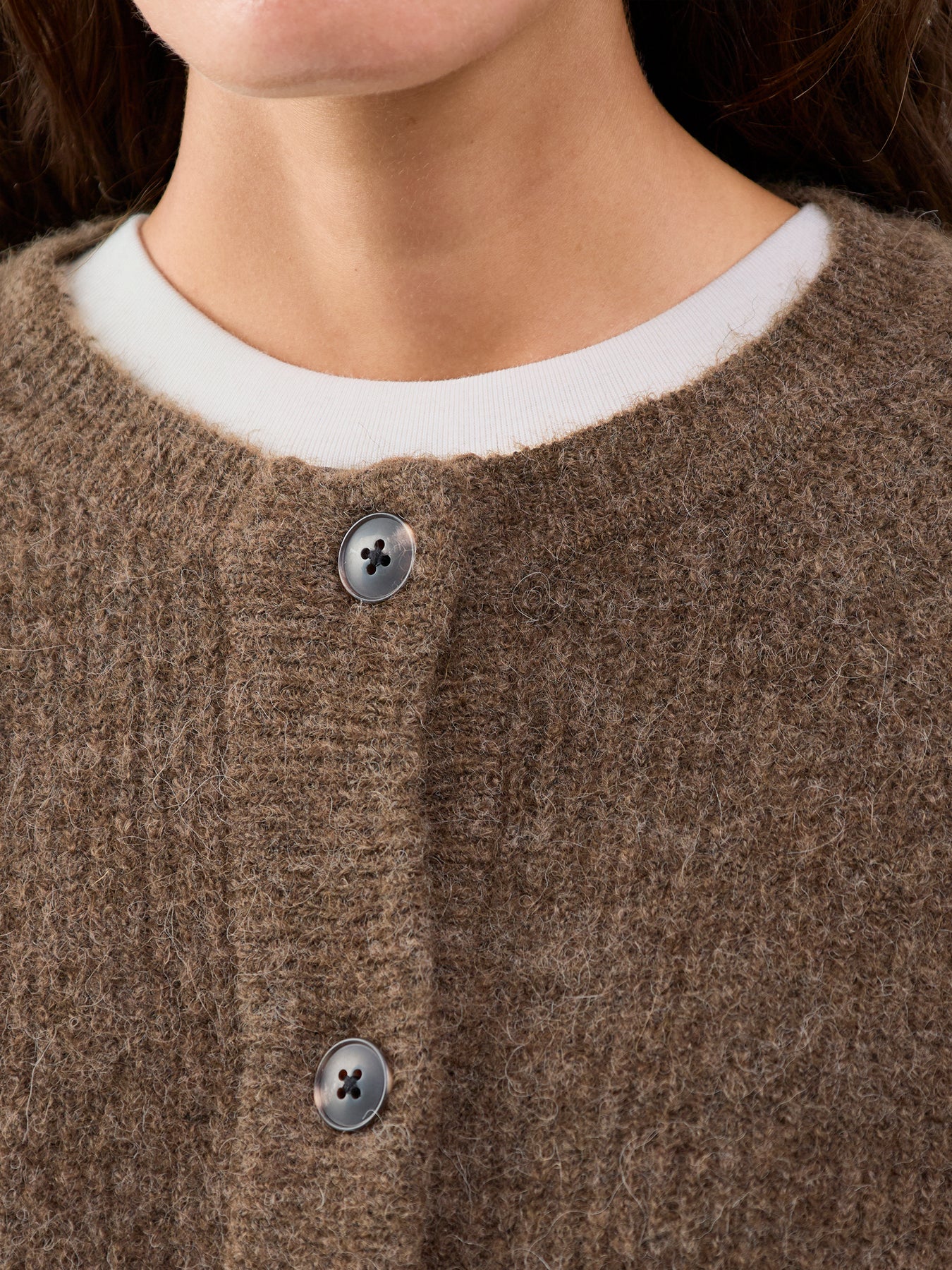 Lulu Knit Short Cardigan Brown
