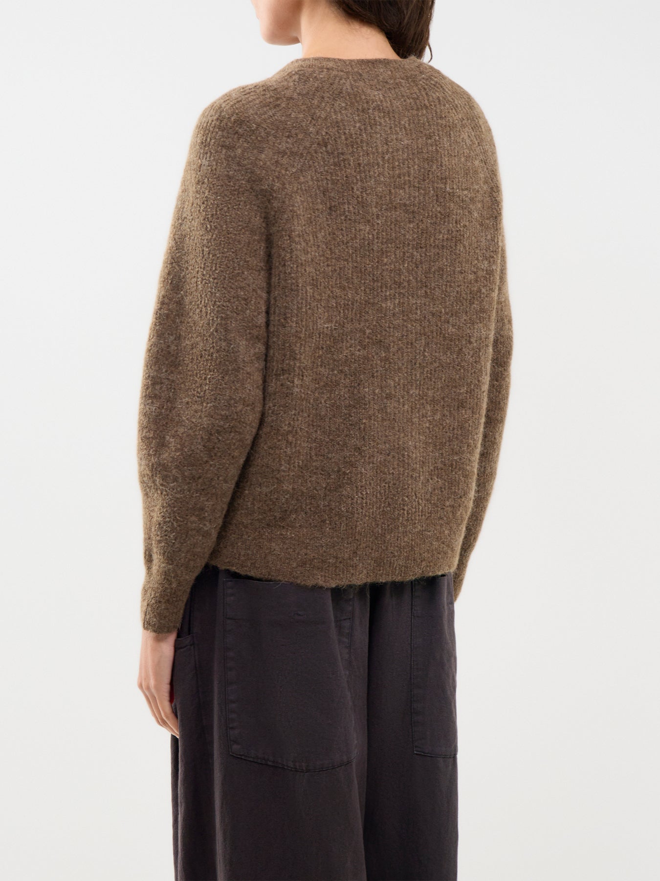 Lulu Knit Short Cardigan Brown
