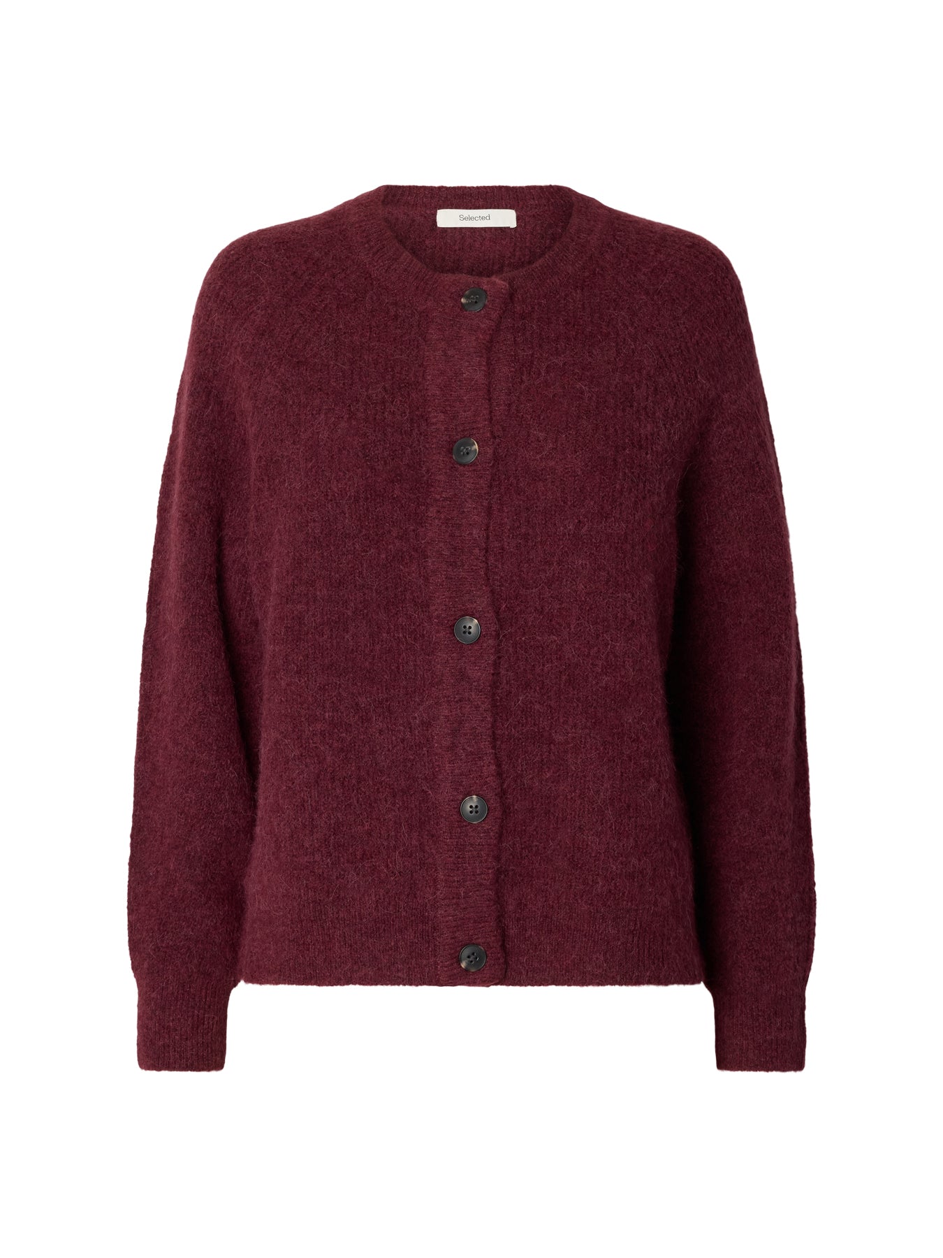 Lulu Knit Short Cardigan Burgundy