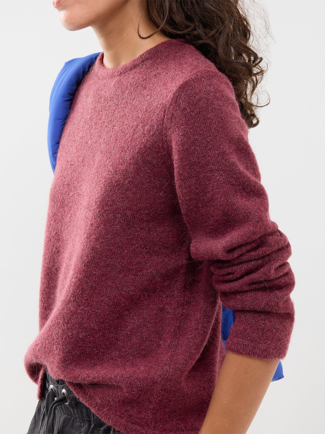 Lulu Crew Neck Jumper Burgundy
