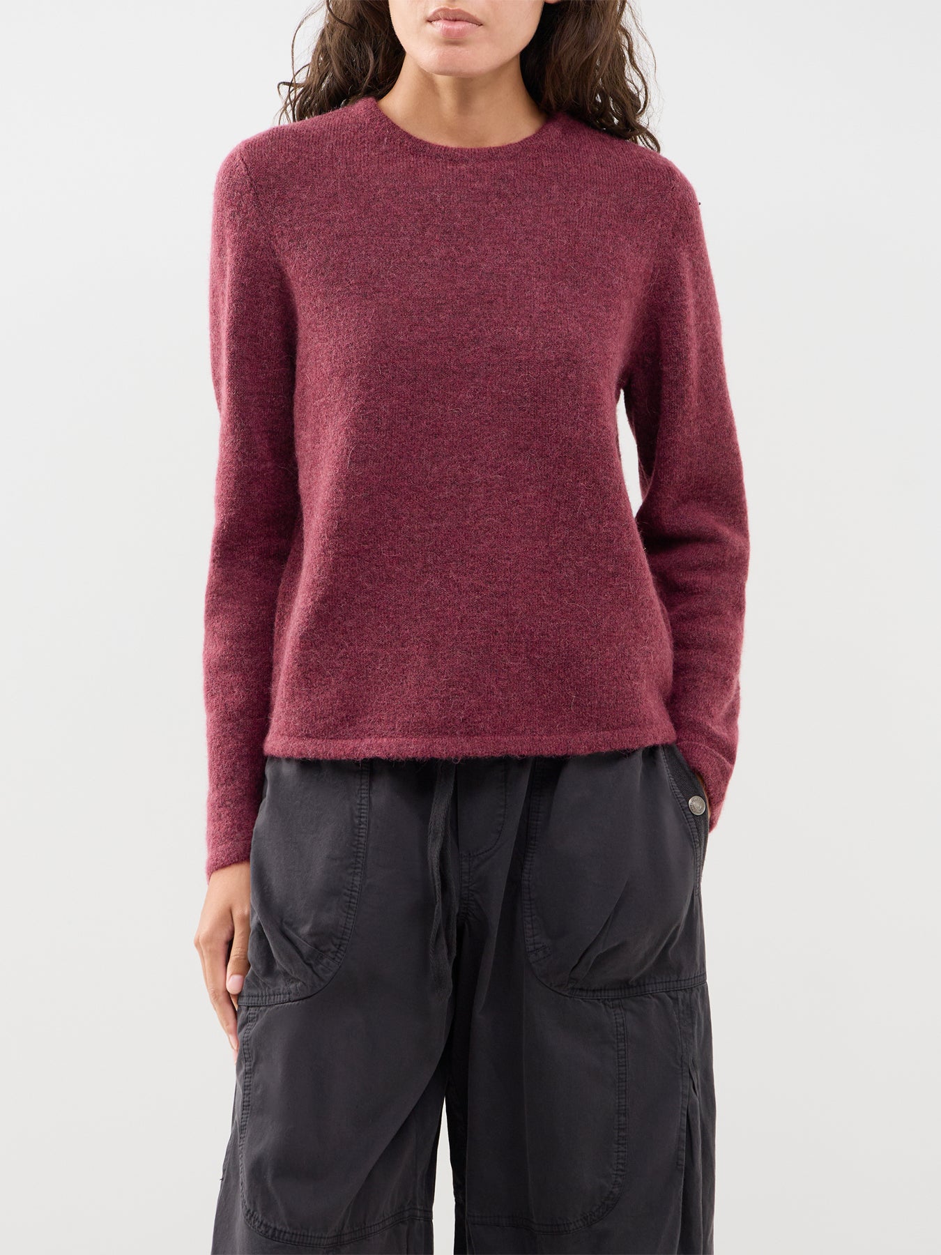 Lulu Crew Neck Jumper Burgundy