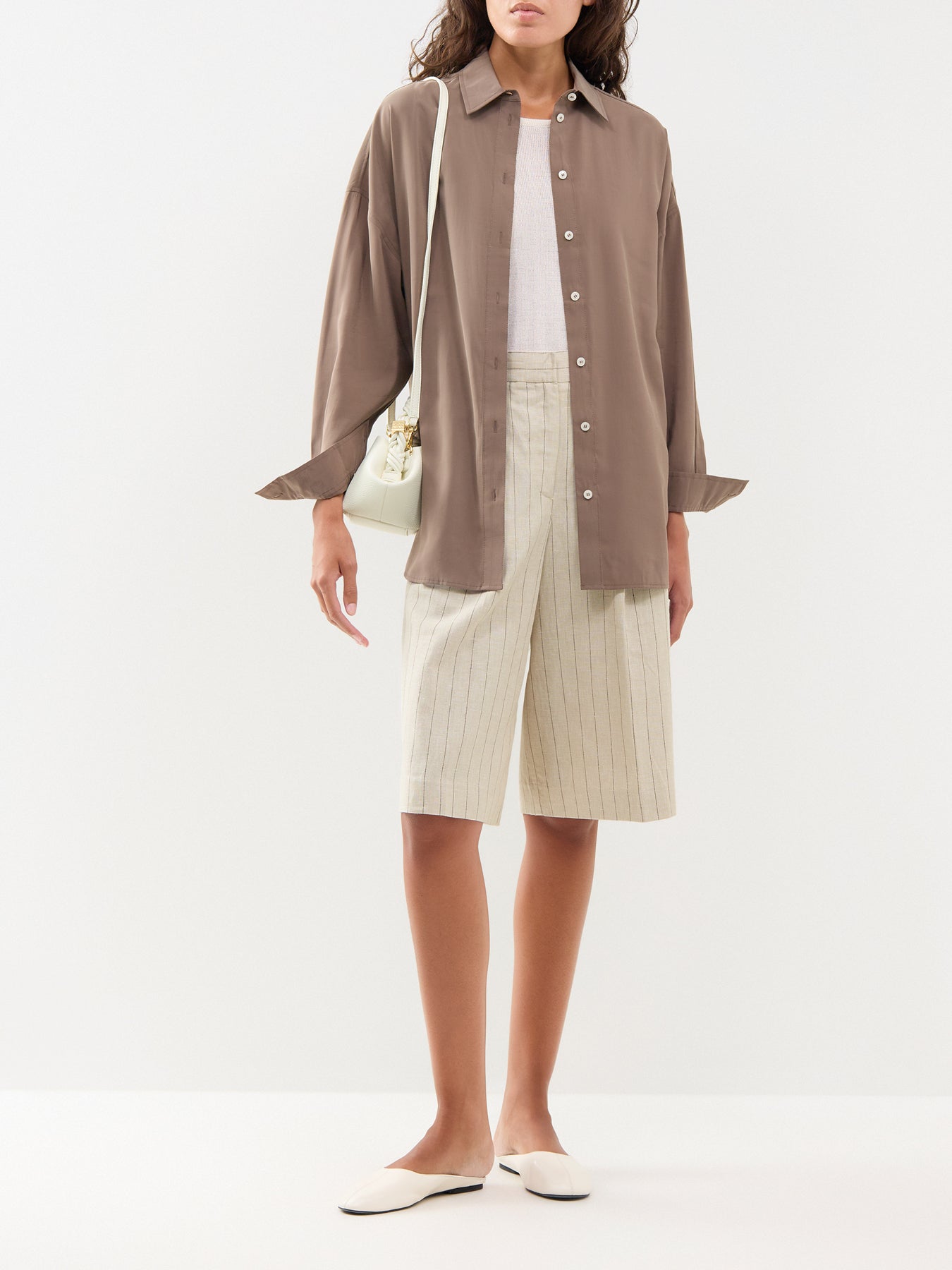 Mary Oversized Long Sleeve Shirt Brown