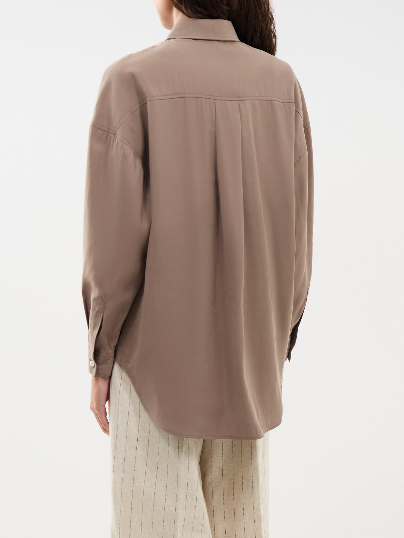 Mary Oversized Long Sleeve Shirt Brown