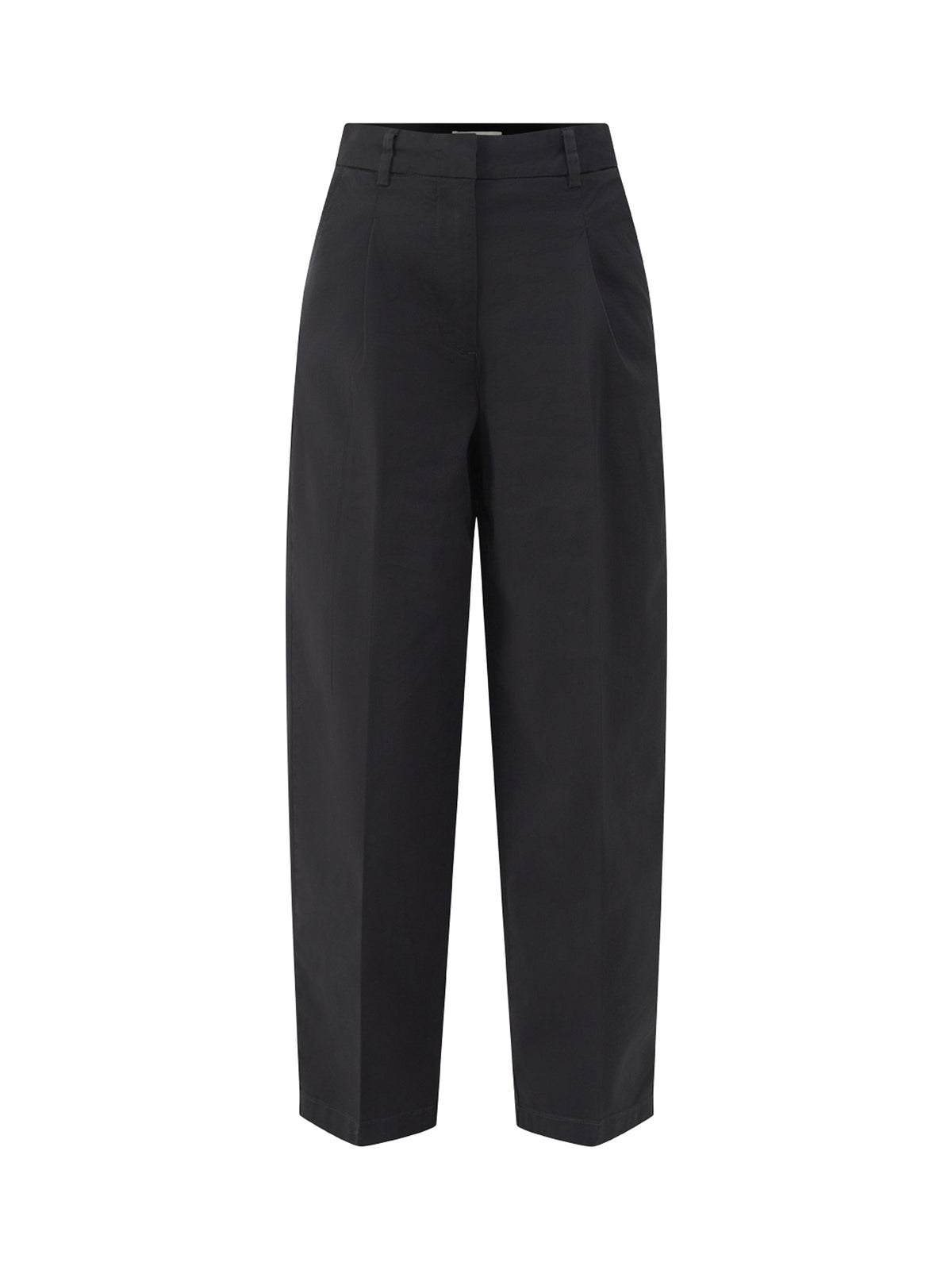 Organic Cotton Barrel High-Waisted Trousers