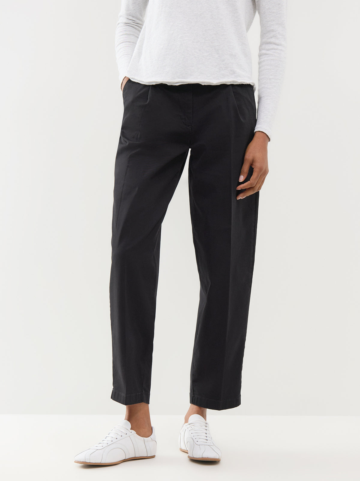 Organic Cotton Barrel High-Waisted Trousers
