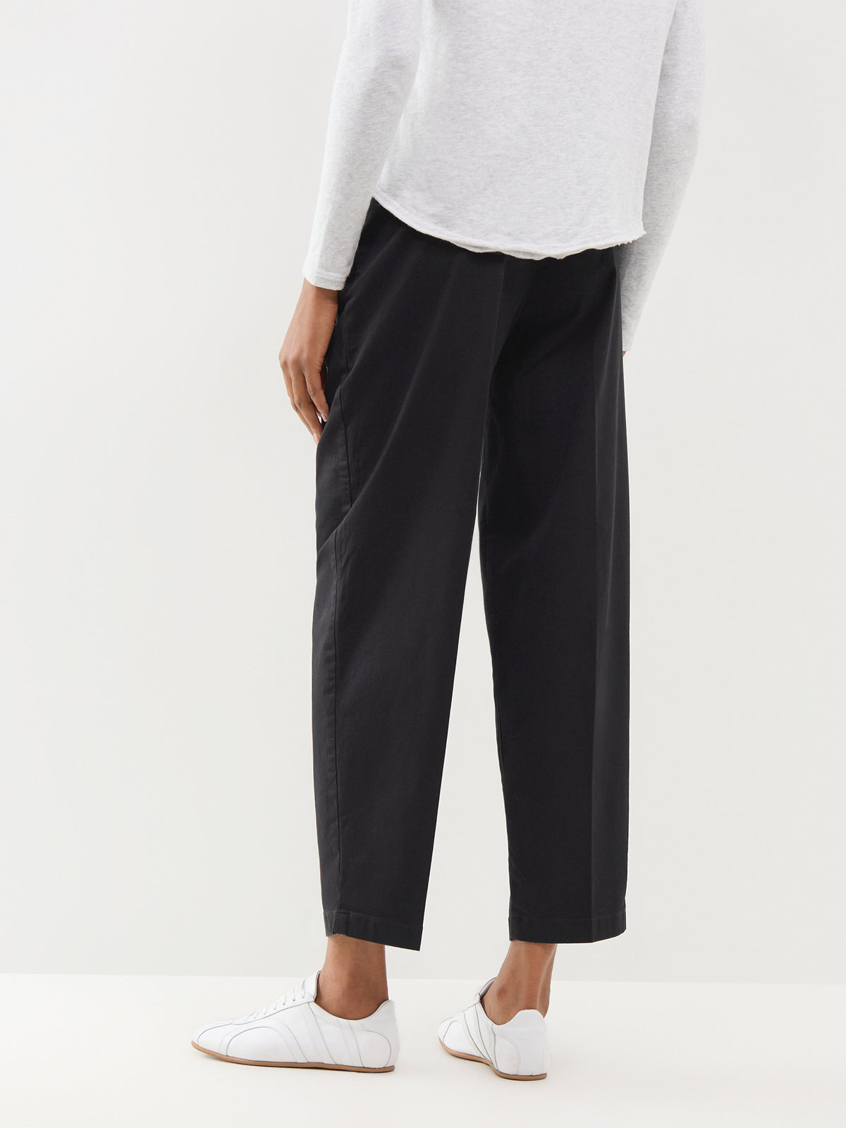 Organic Cotton Barrel High-Waisted Trousers
