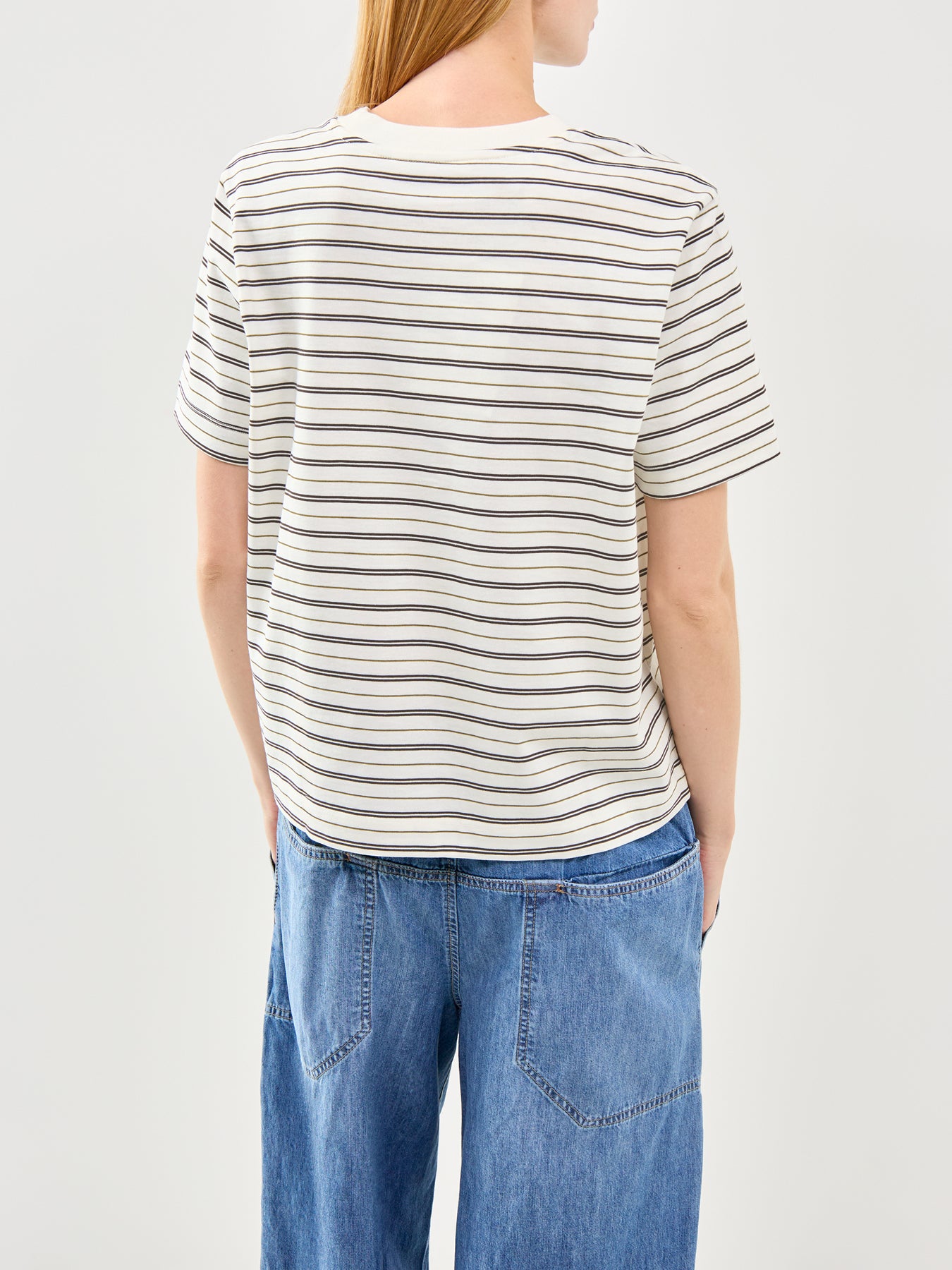 Essential Striped Boxy T-Shirt Brown