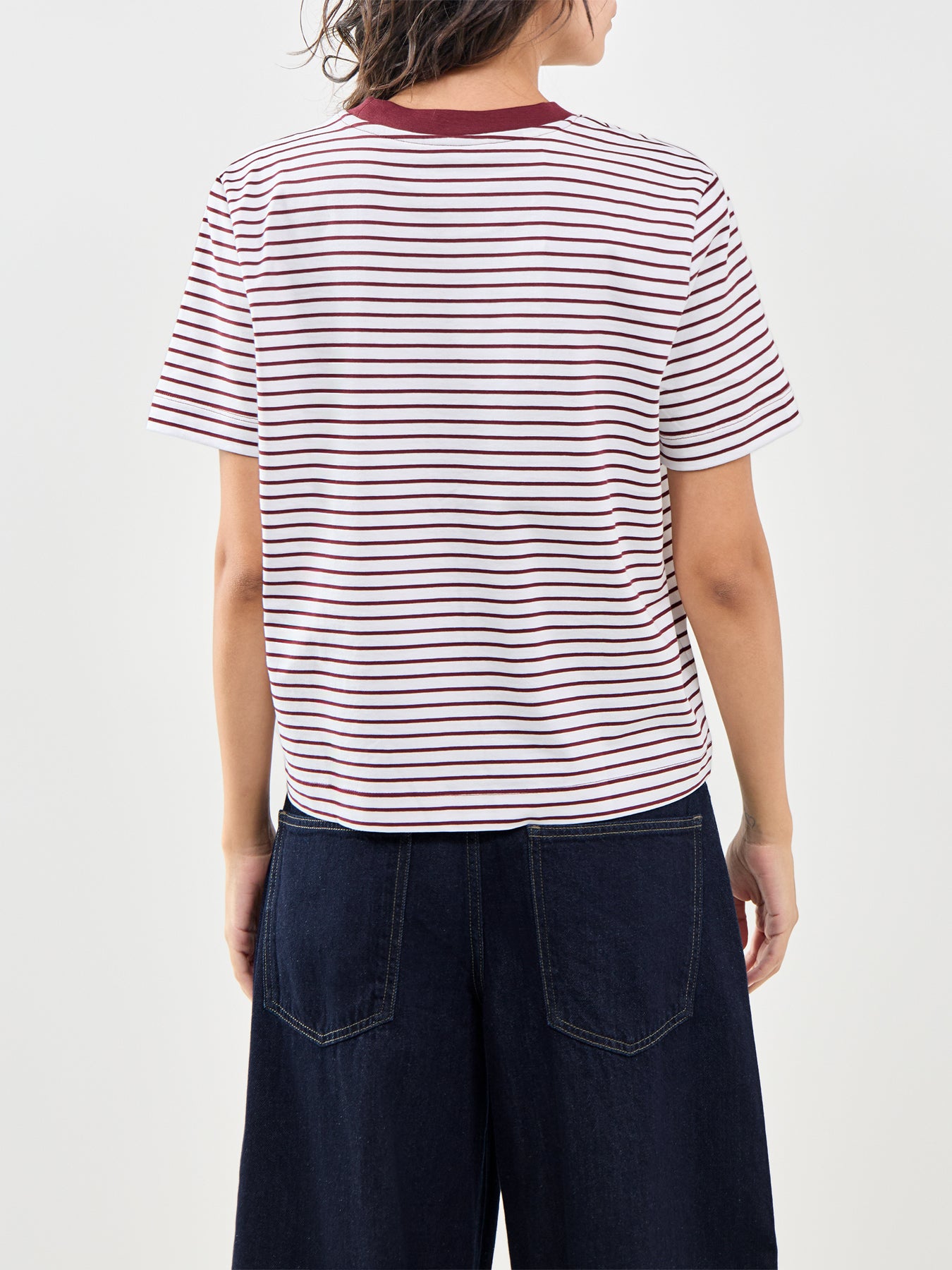 Essential Striped Boxy T-Shirt Brown