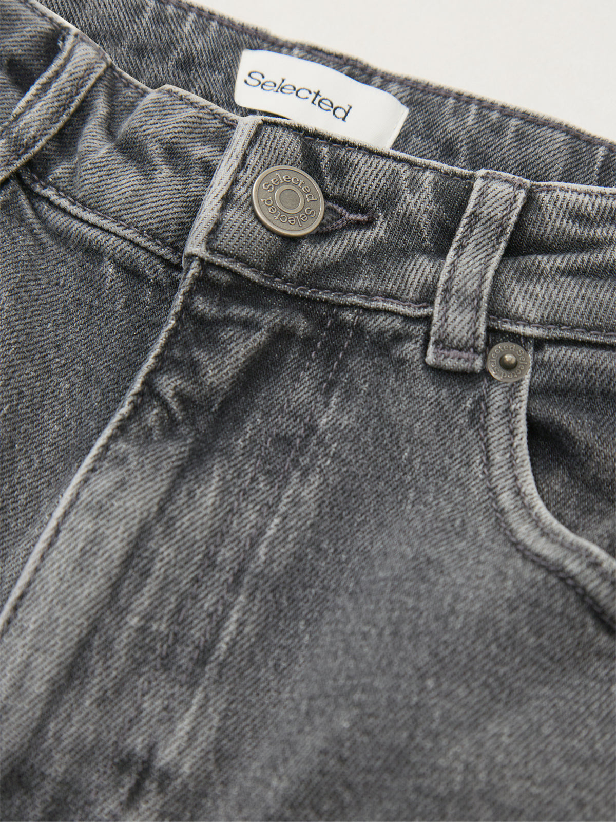 Organic Cotton Bea-Kori High-Waisted Barrel Jeans - Medium Grey Denim