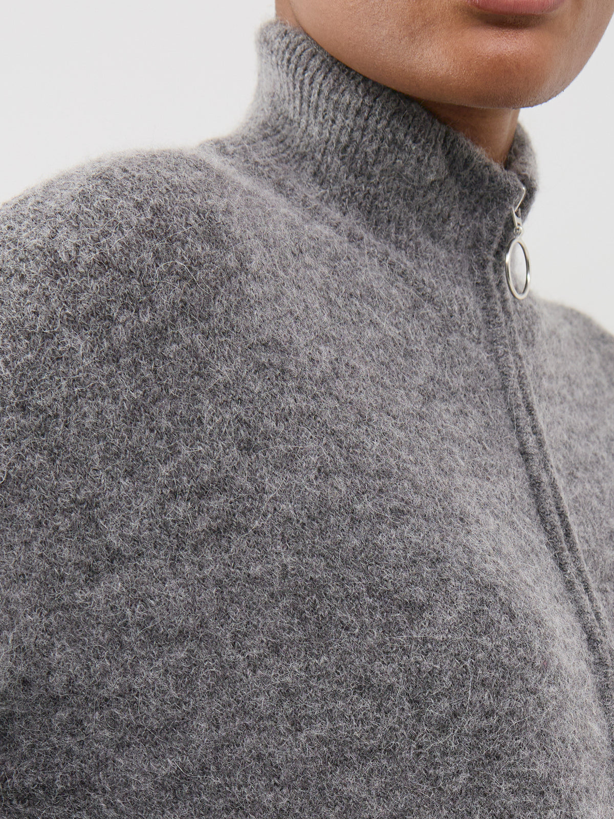 Wool & Alpaca Blend Sia Zip Cardigan