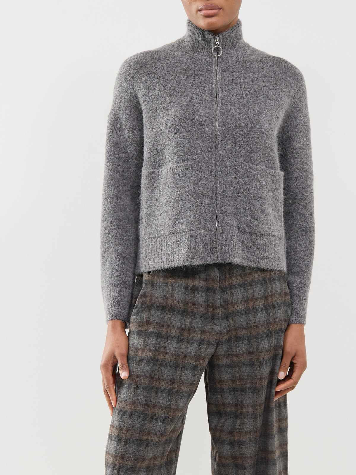 Wool & Alpaca Blend Sia Zip Cardigan