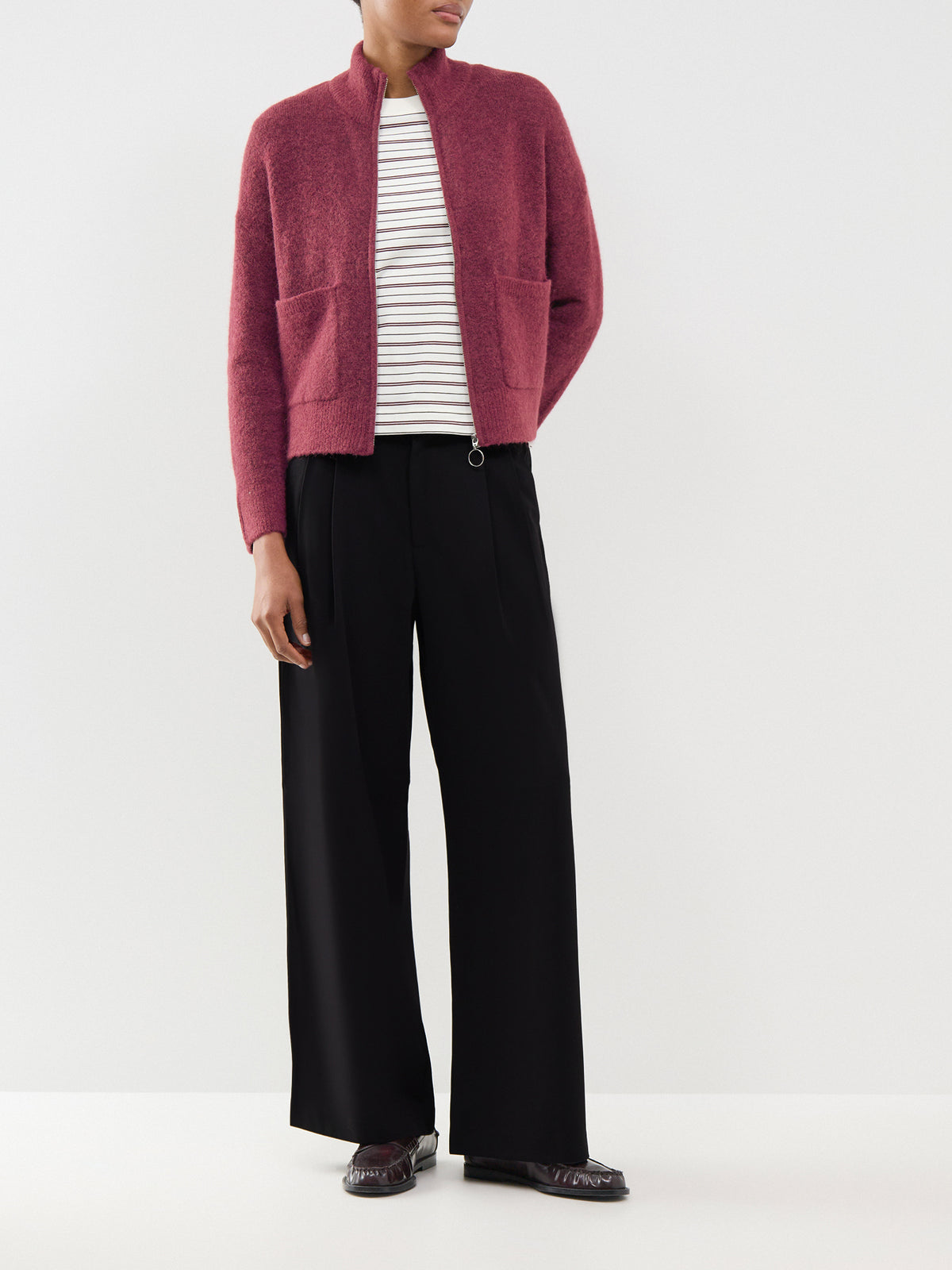 Wool & Alpaca Blend Sia Zip Cardigan