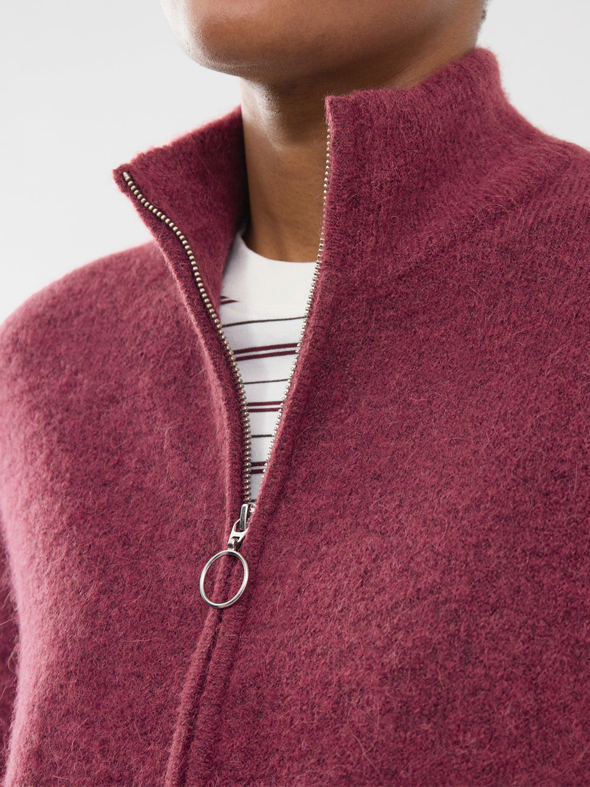 Wool & Alpaca Blend Sia Zip Cardigan