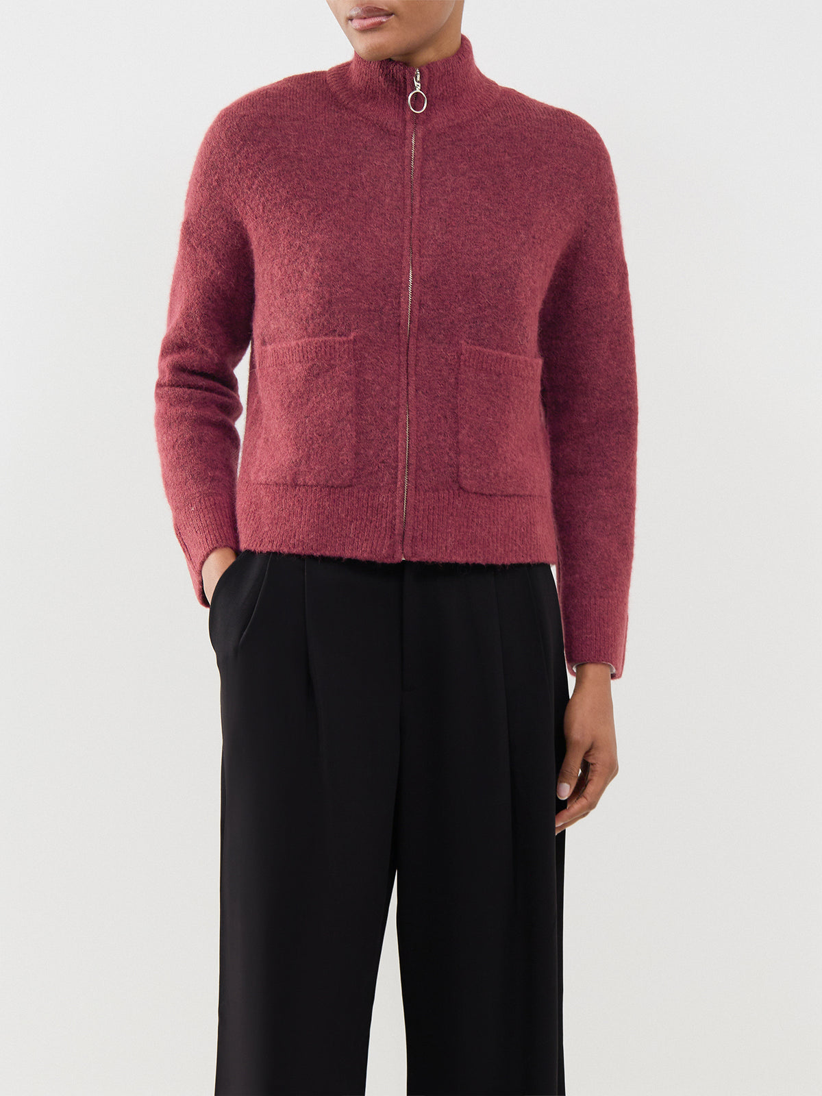 Wool & Alpaca Blend Sia Zip Cardigan
