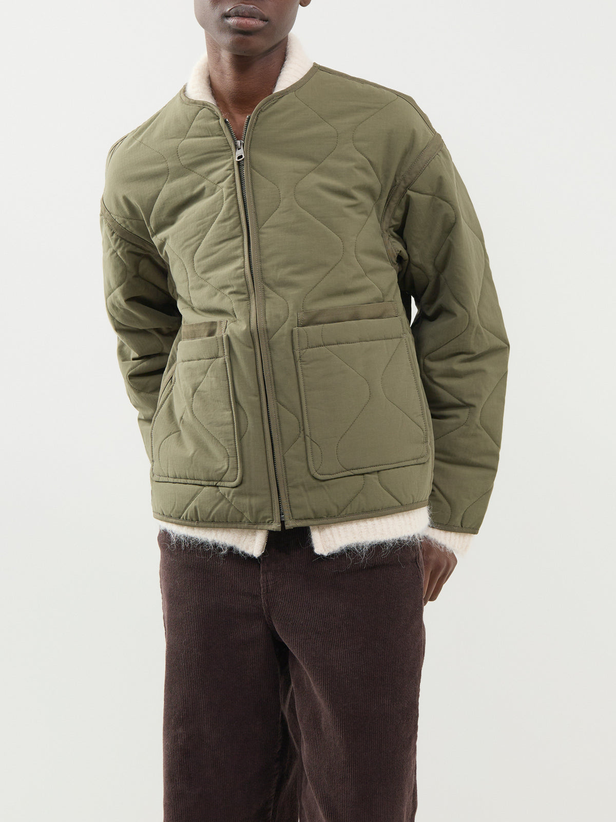 Recycled Cotton Blend Ami Quilted Jacket - Kalamata