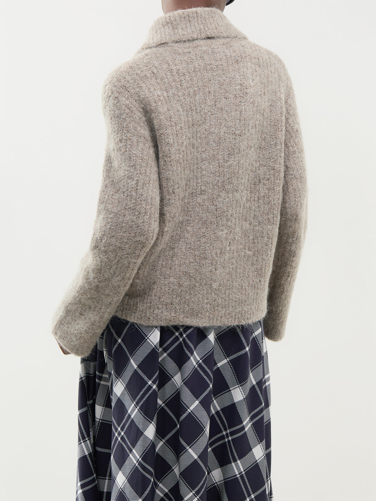 Alpaca Blend Gabriella Long-Sleeved Zip Cardigan - Steel Grey