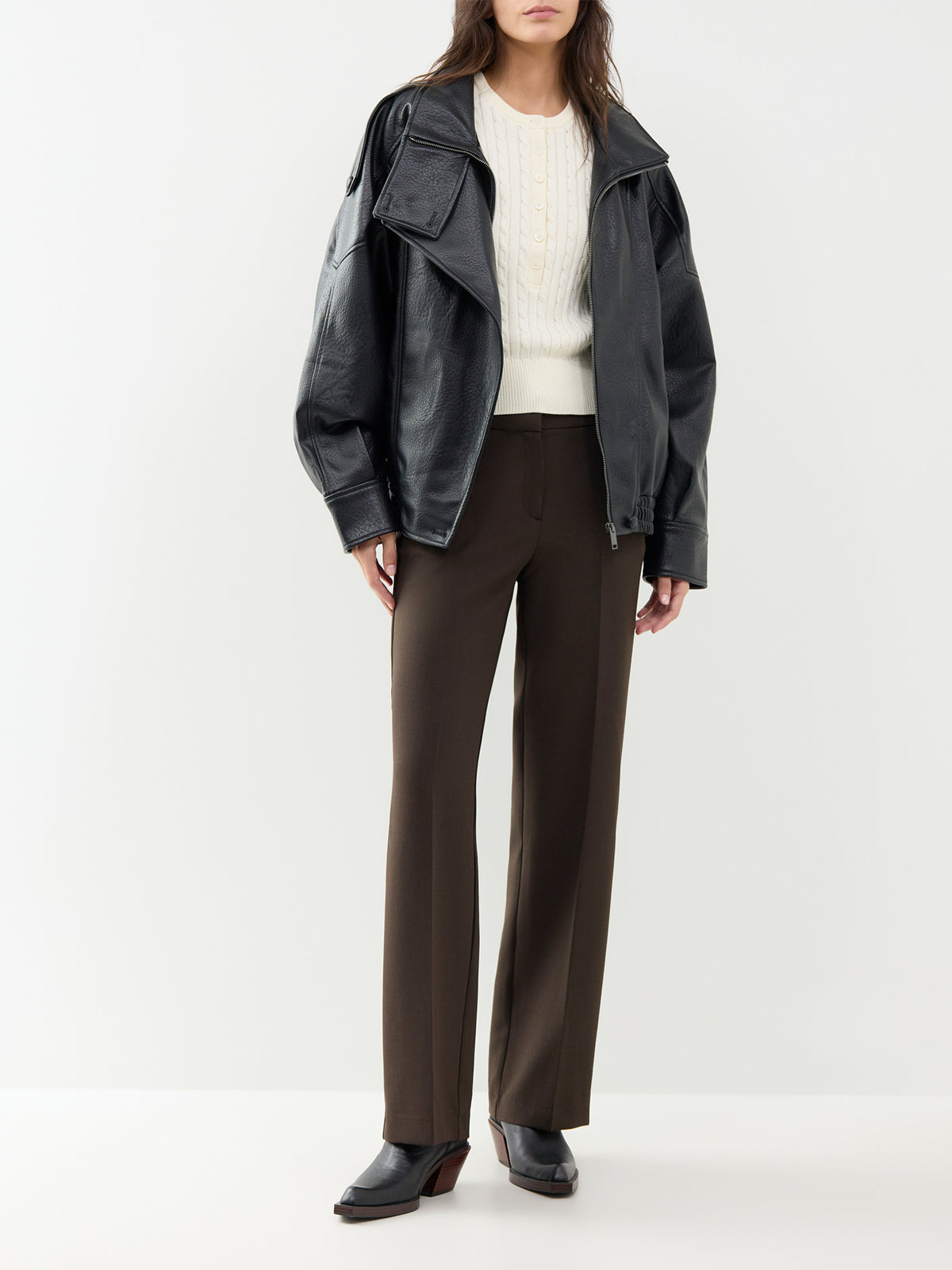 Frita Mid-Waist Wide Leg Trousers