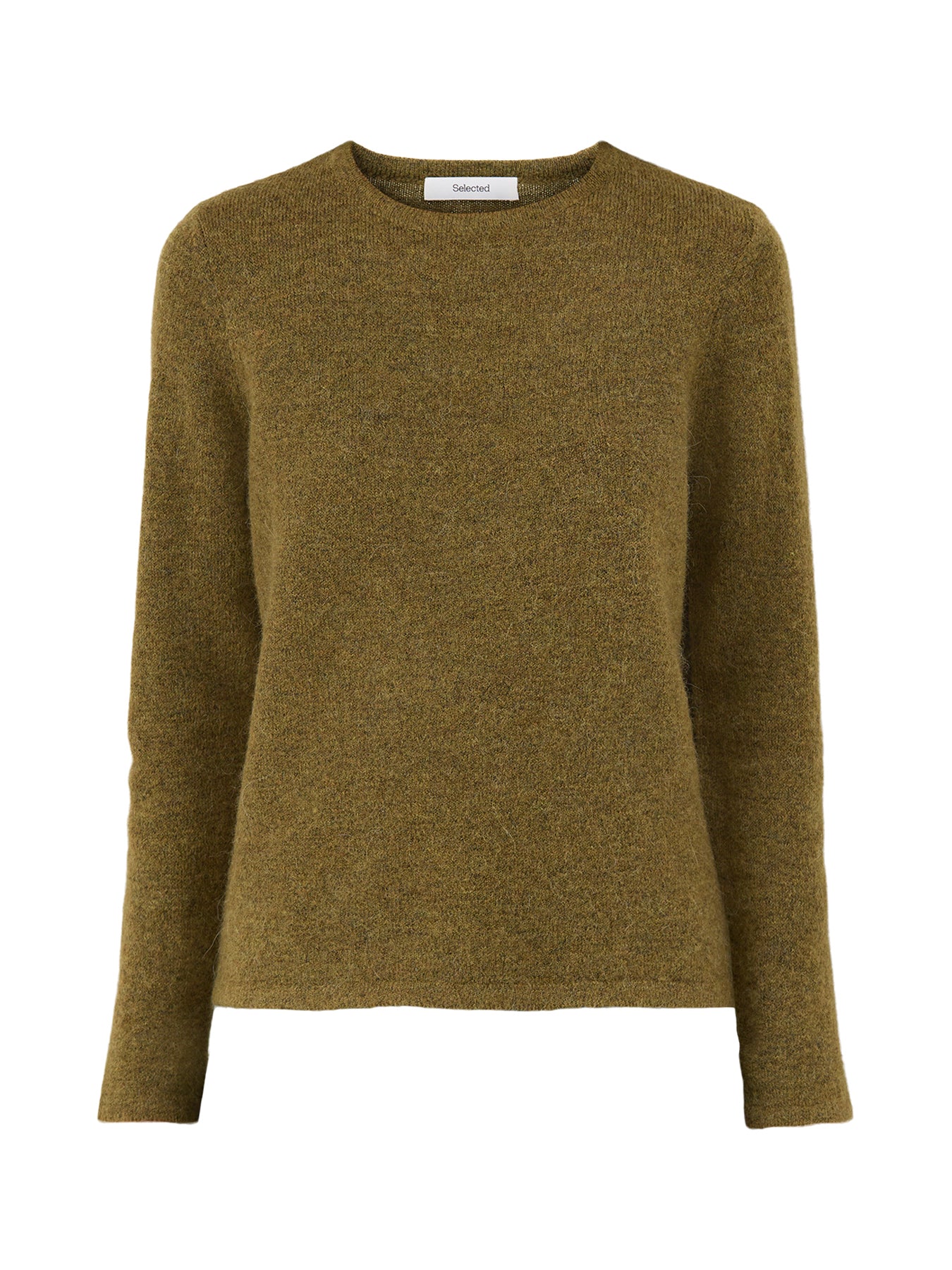 Lulu Alpaca Blend Crew Neck Jumper Green