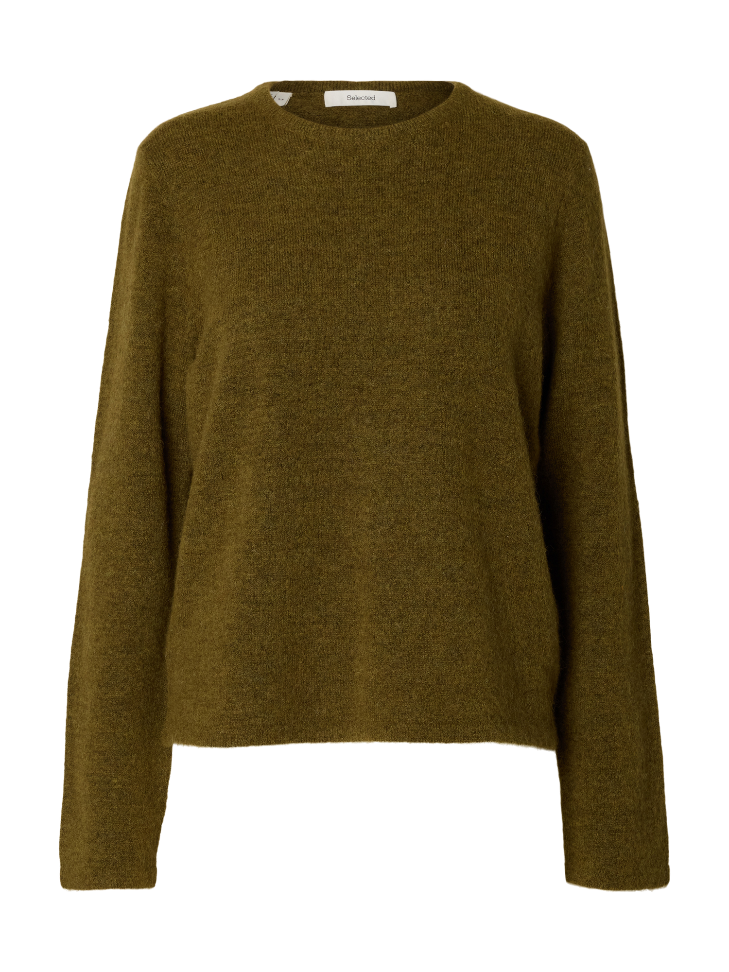 Lulu Alpaca Blend Crew Neck Jumper Green