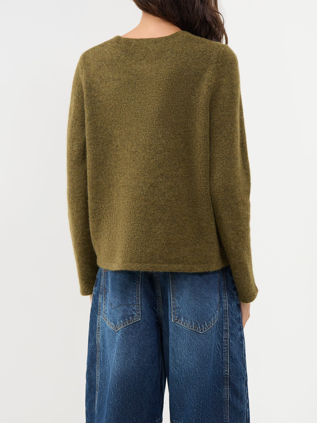 Lulu Alpaca Blend Crew Neck Jumper Green