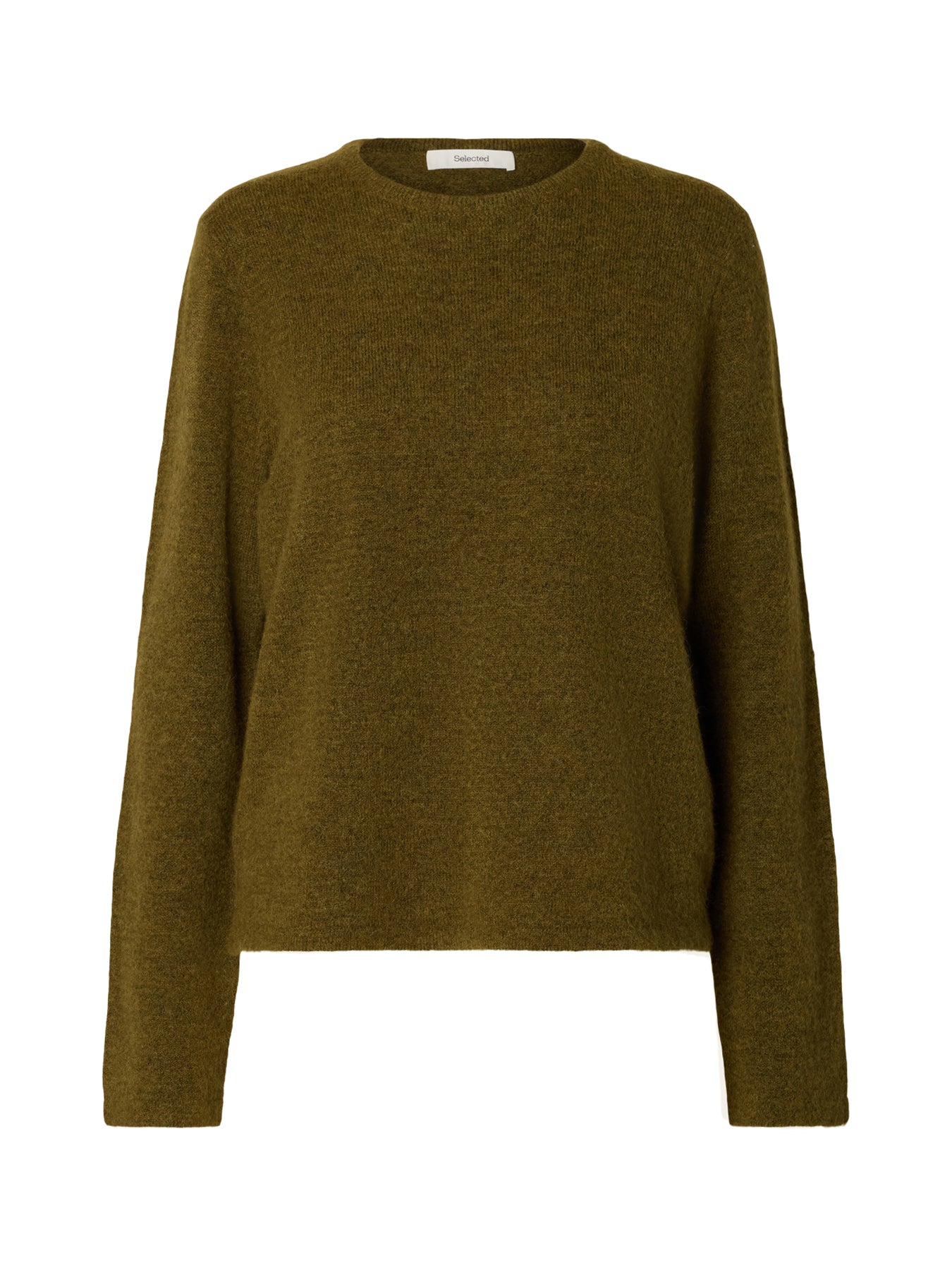 Lulu Alpaca Blend Crew Neck Jumper Brown