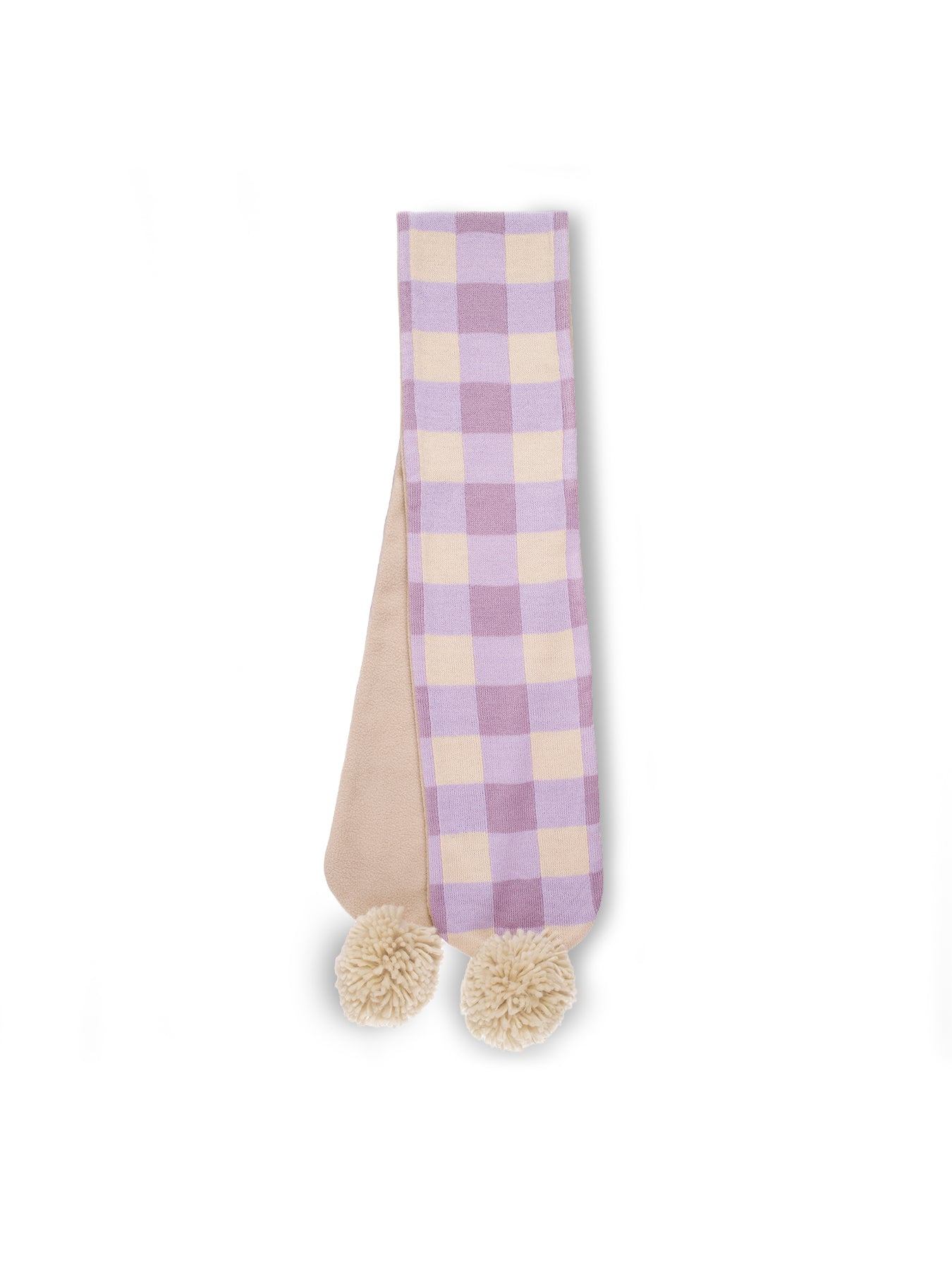 Kids' Gingham Knitted Scarf Purple
