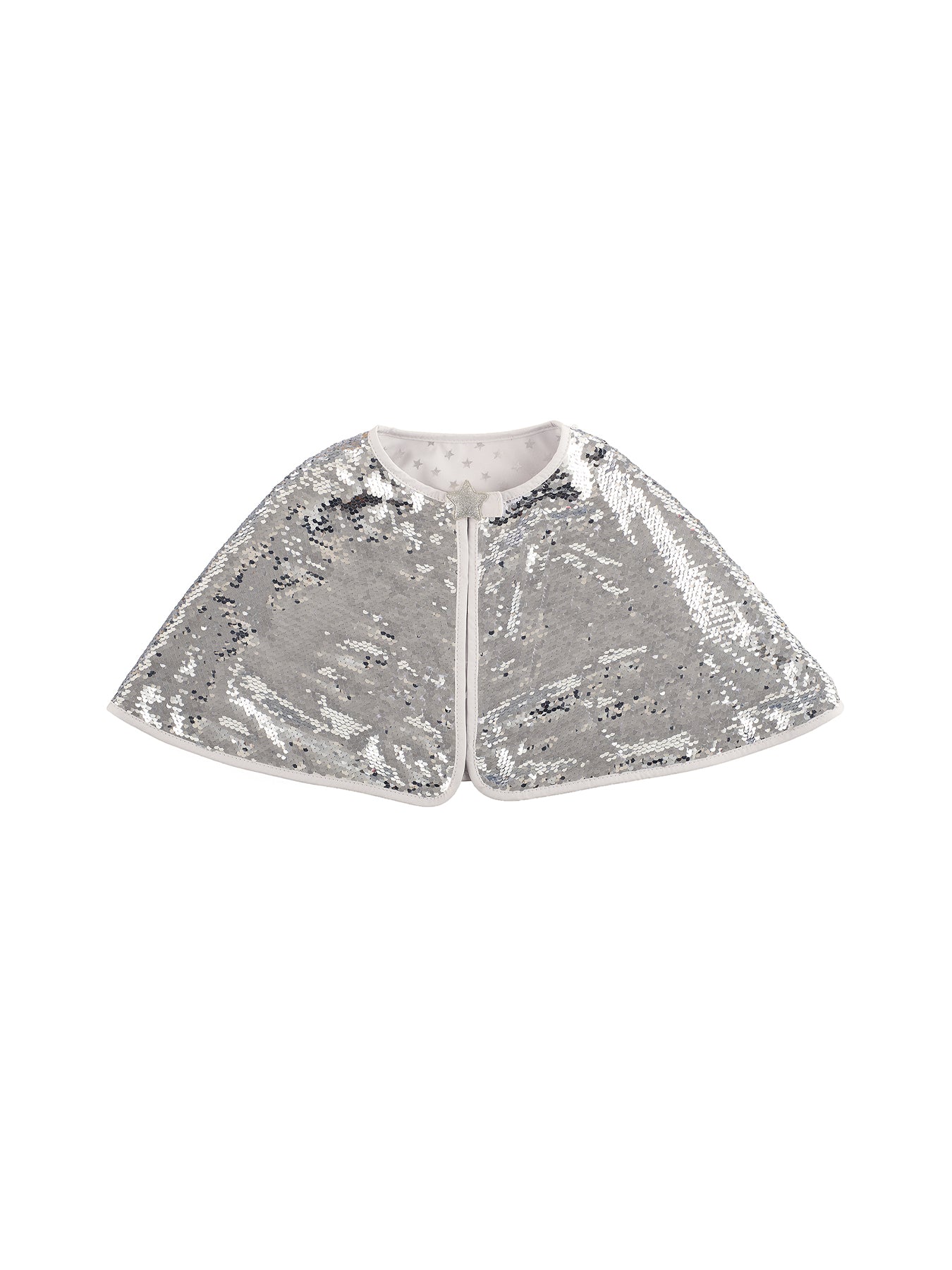 Kids' Silver Sequin Cape Silver