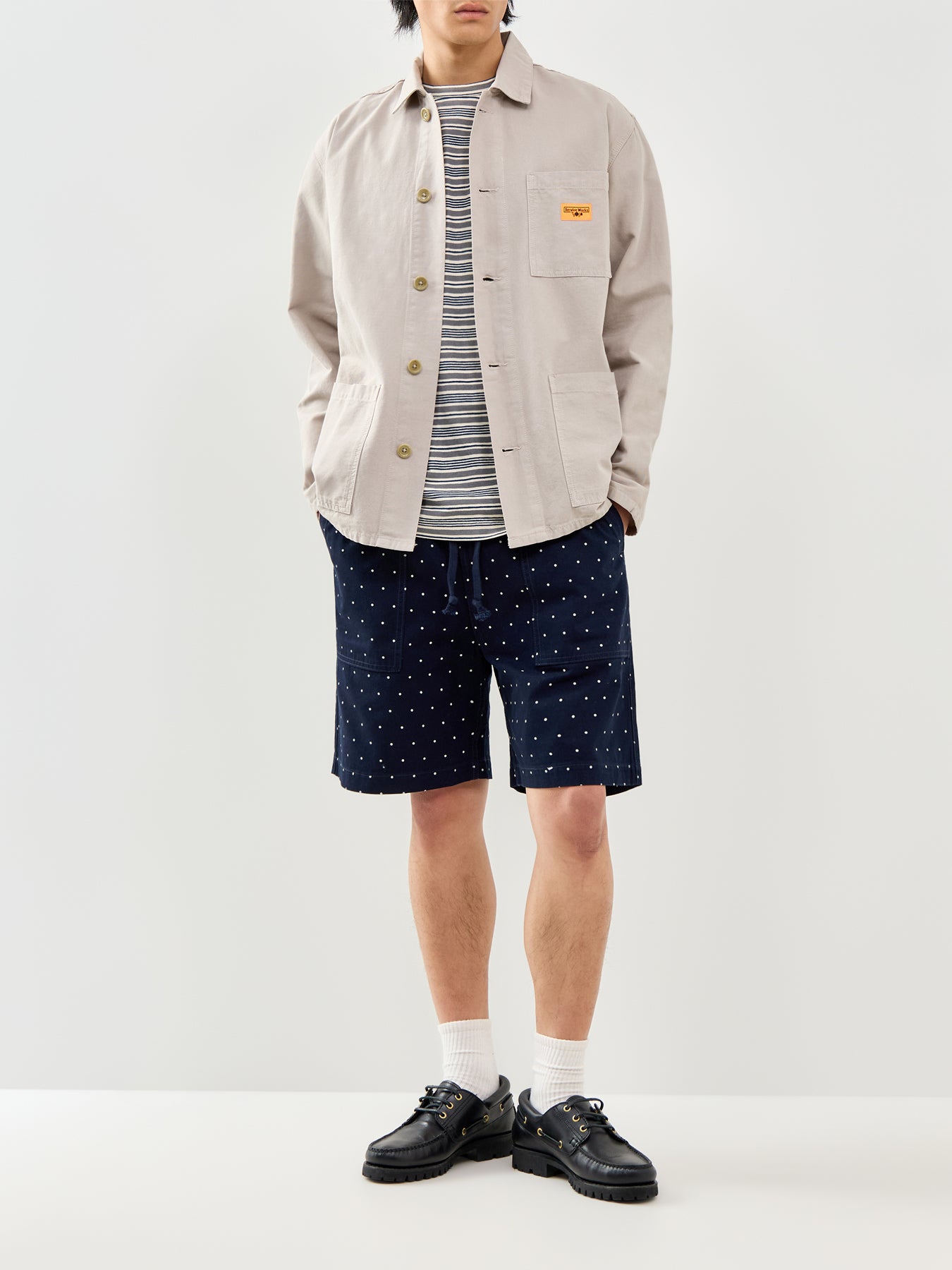 Polka Dot Chef Shorts Navy