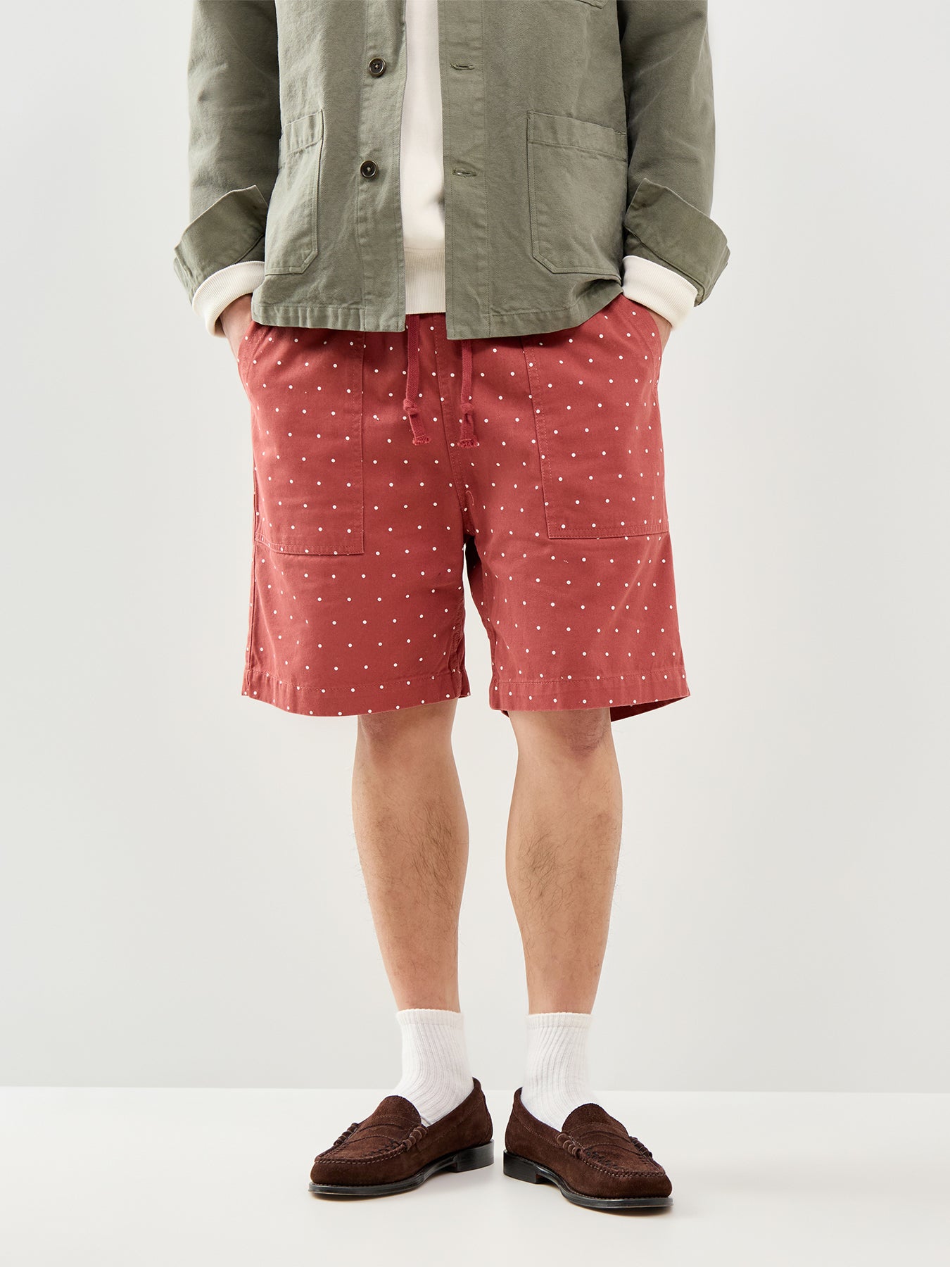 Polka Dot Chef Shorts Red