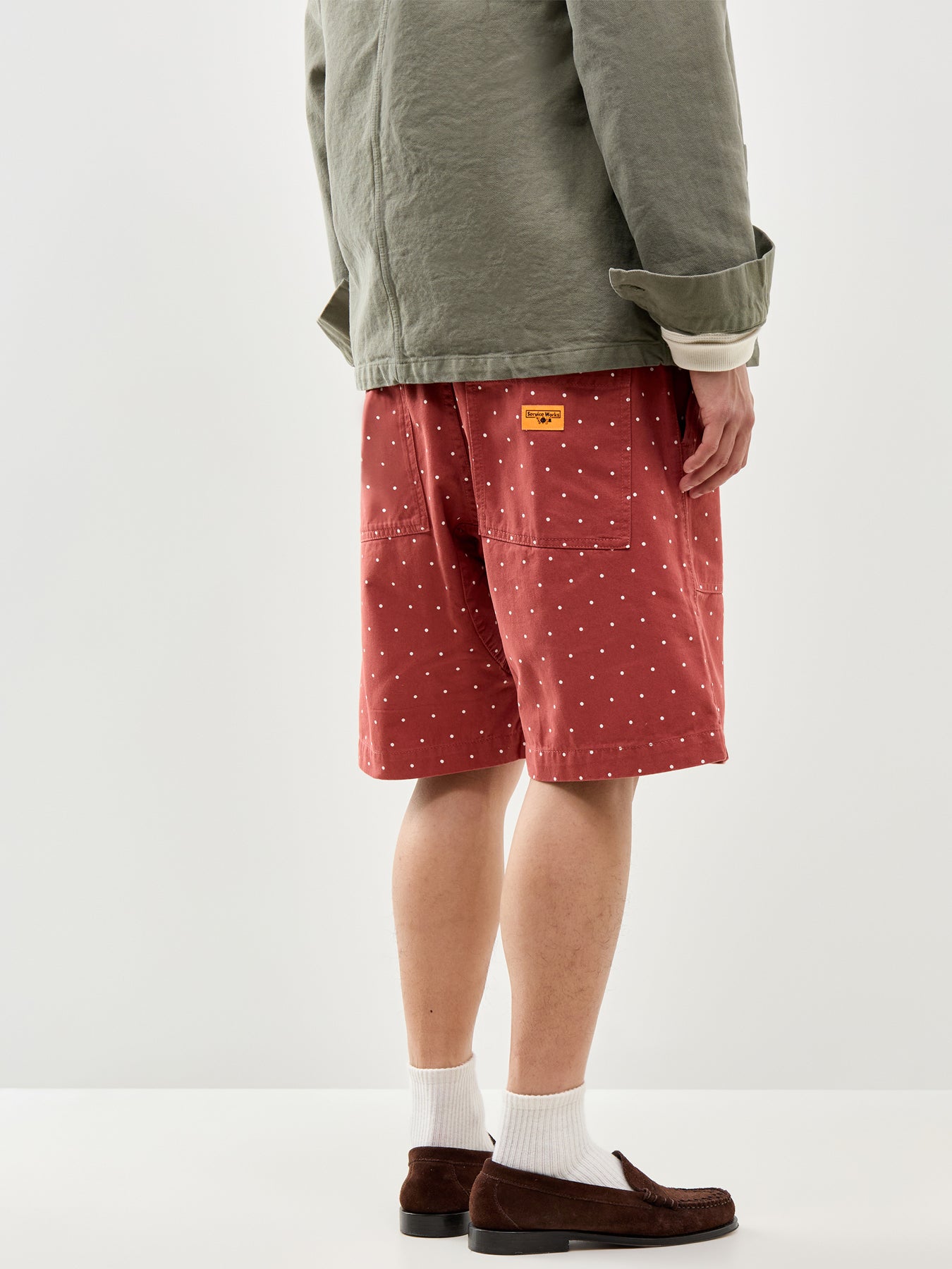 Polka Dot Chef Shorts Red