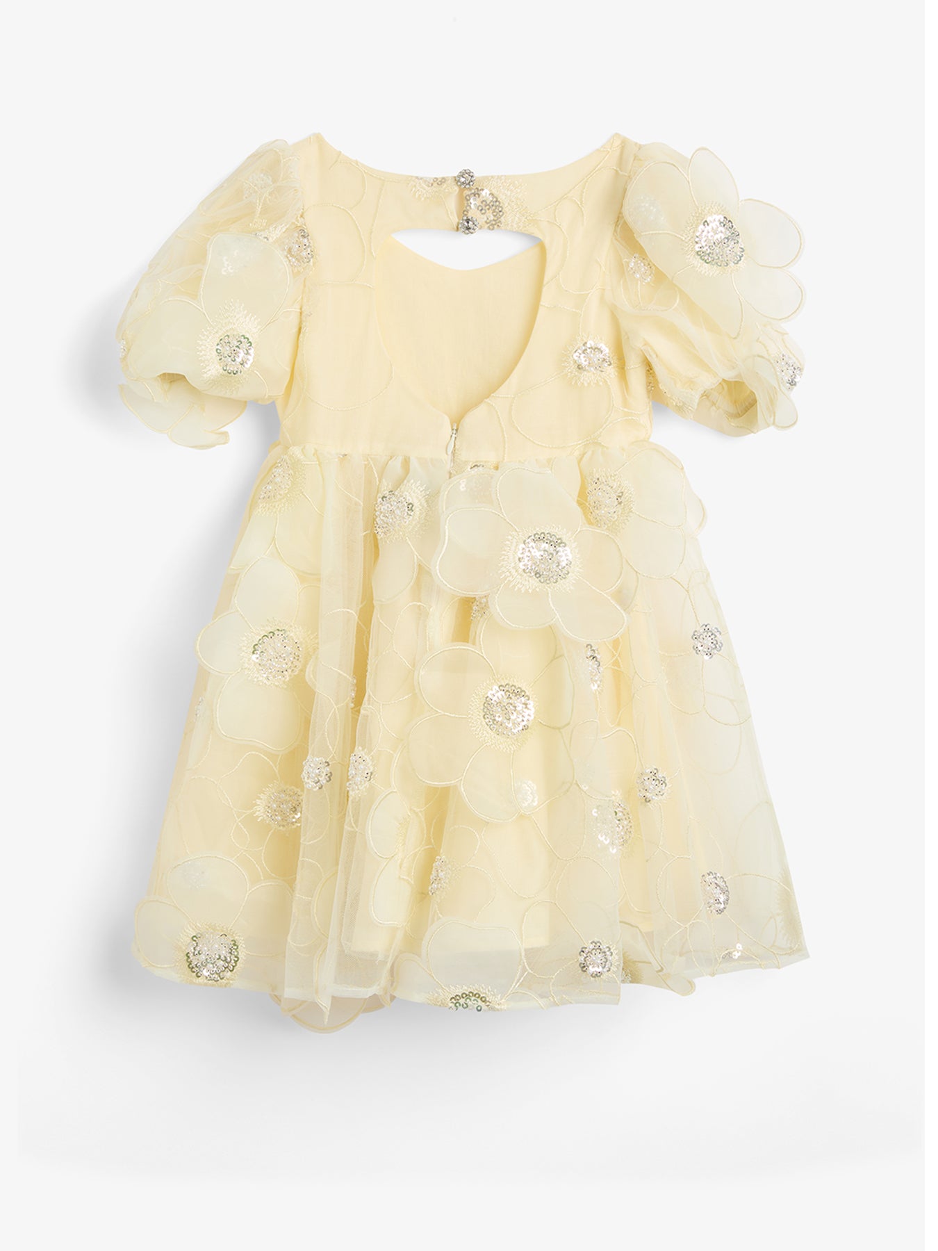 Baby Jamie Flower Heart Mini Dress Yellow
