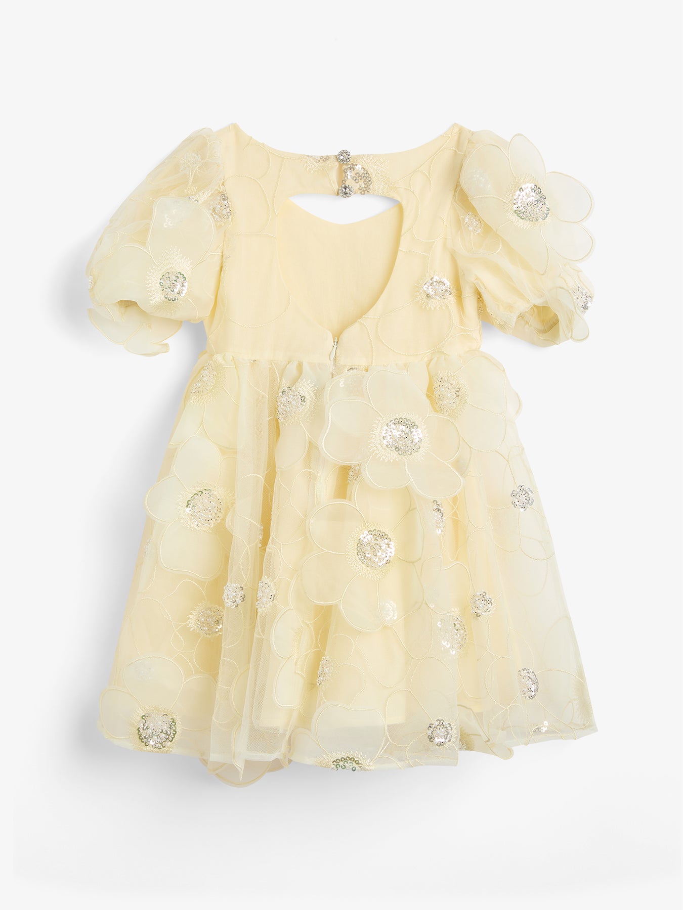 Kids' Jamie Flower Heart Mini Dress Yellow