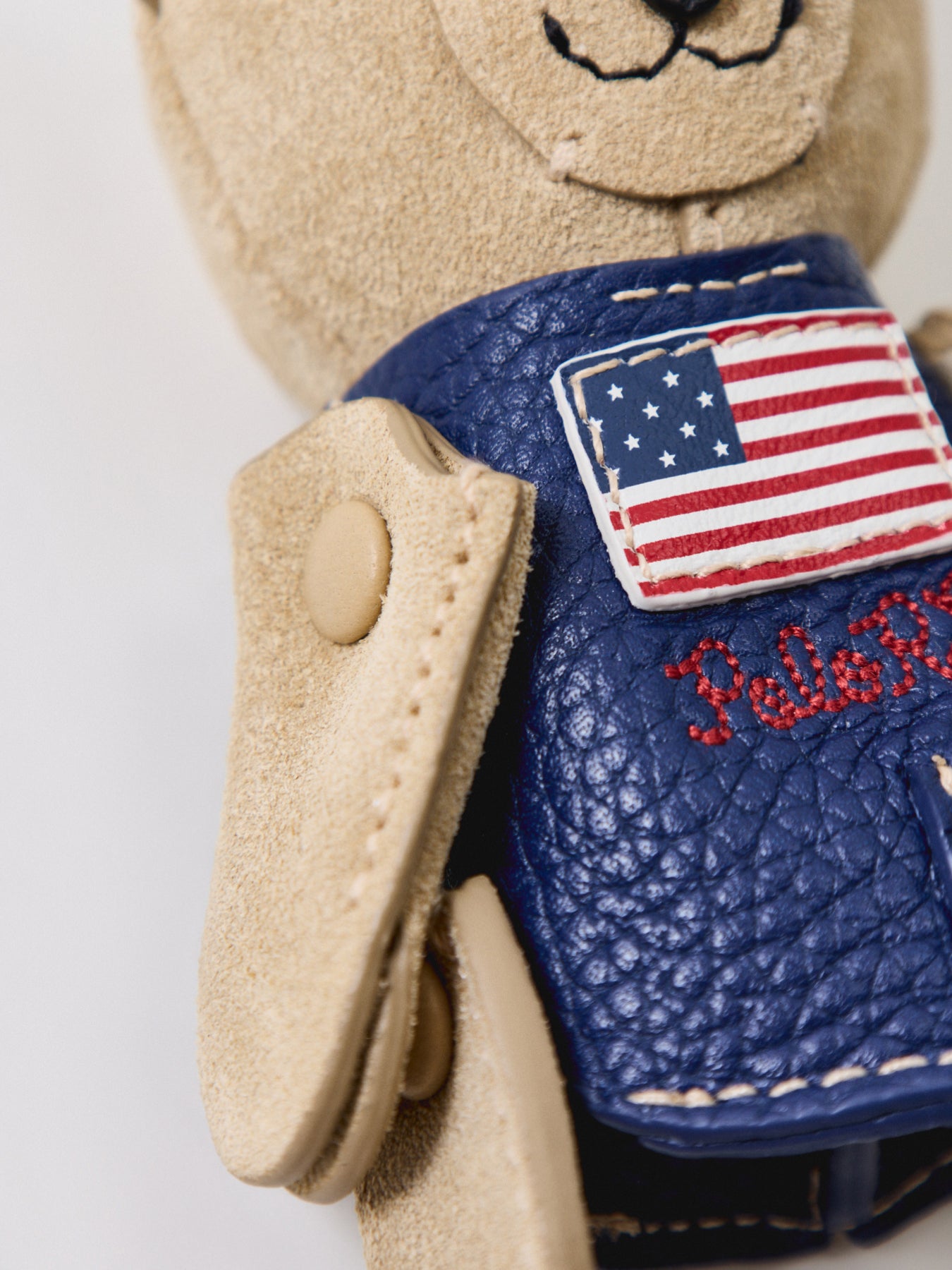 Suede And Leather Bear Charm Bag Charm Multi