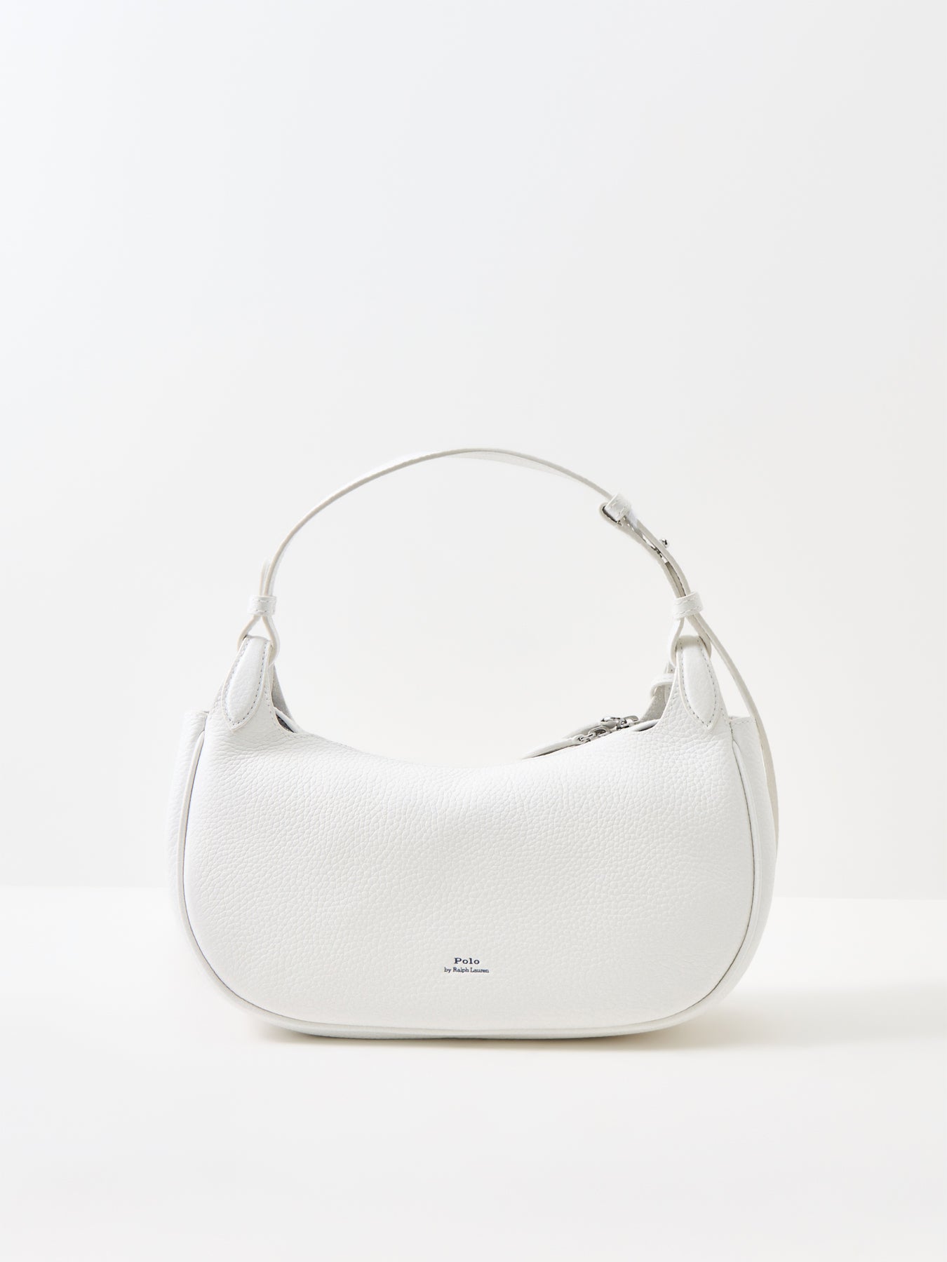 Shiny Drum Pebble Logo Bag White