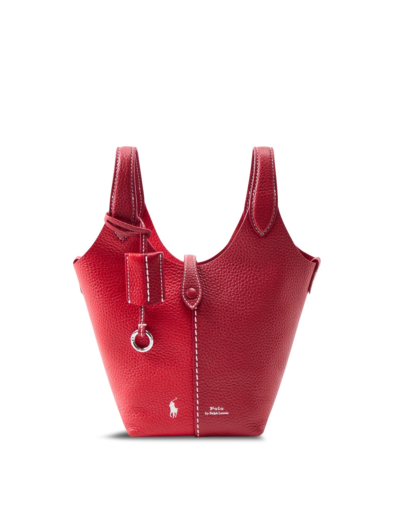 Shiny Drum Pebble Bucket Bag Red