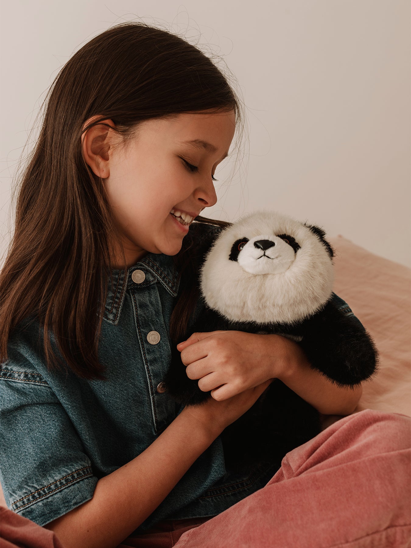 Laying Panda Plush Black