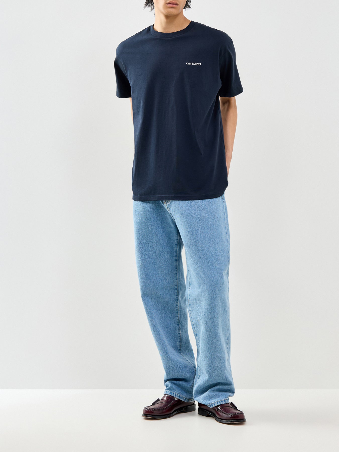 Script Embroidery T-Shirt Navy