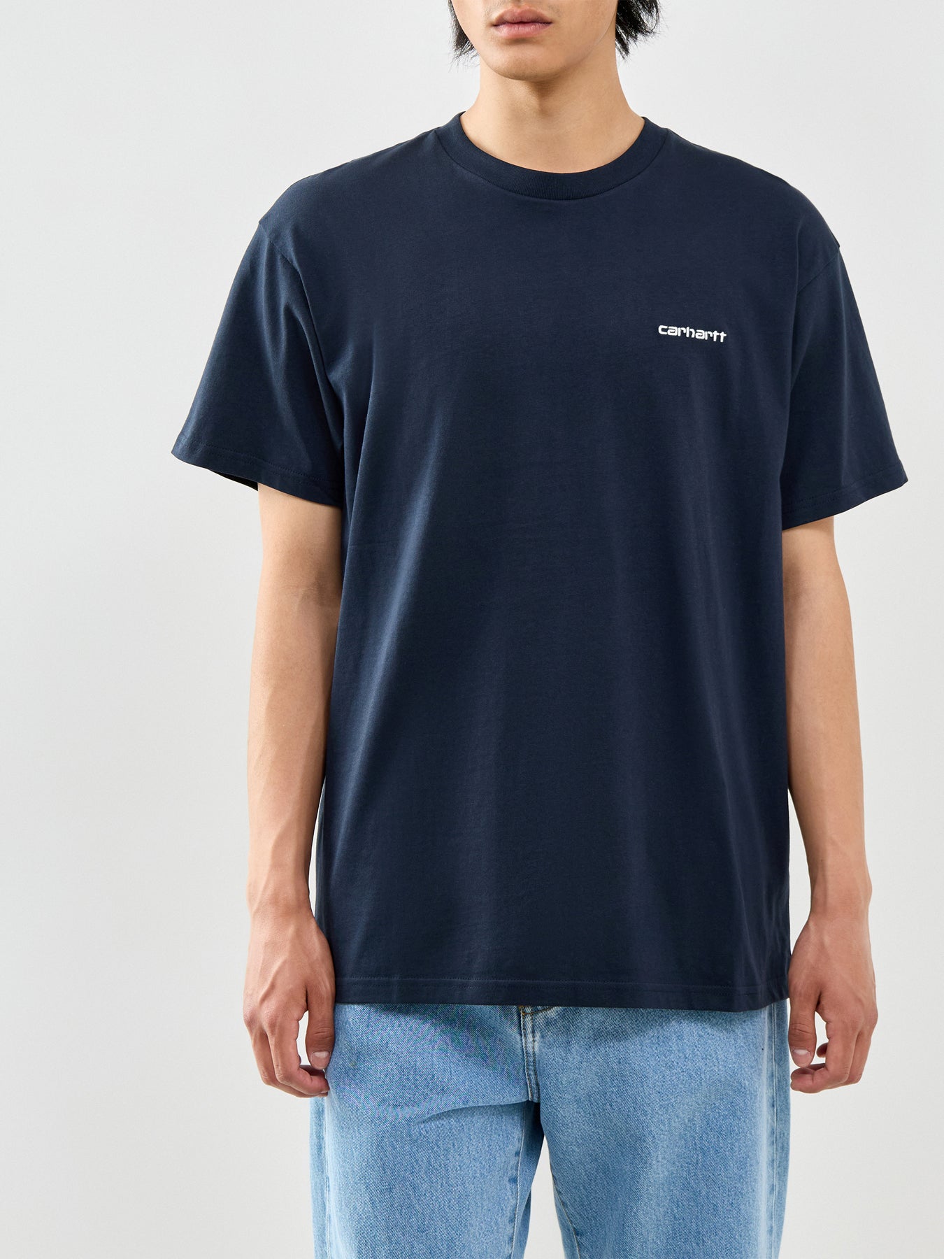 Script Embroidery T-Shirt Navy