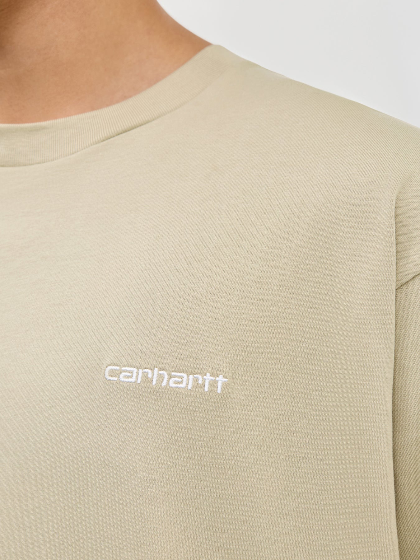 Script Embroidery T-Shirt Green