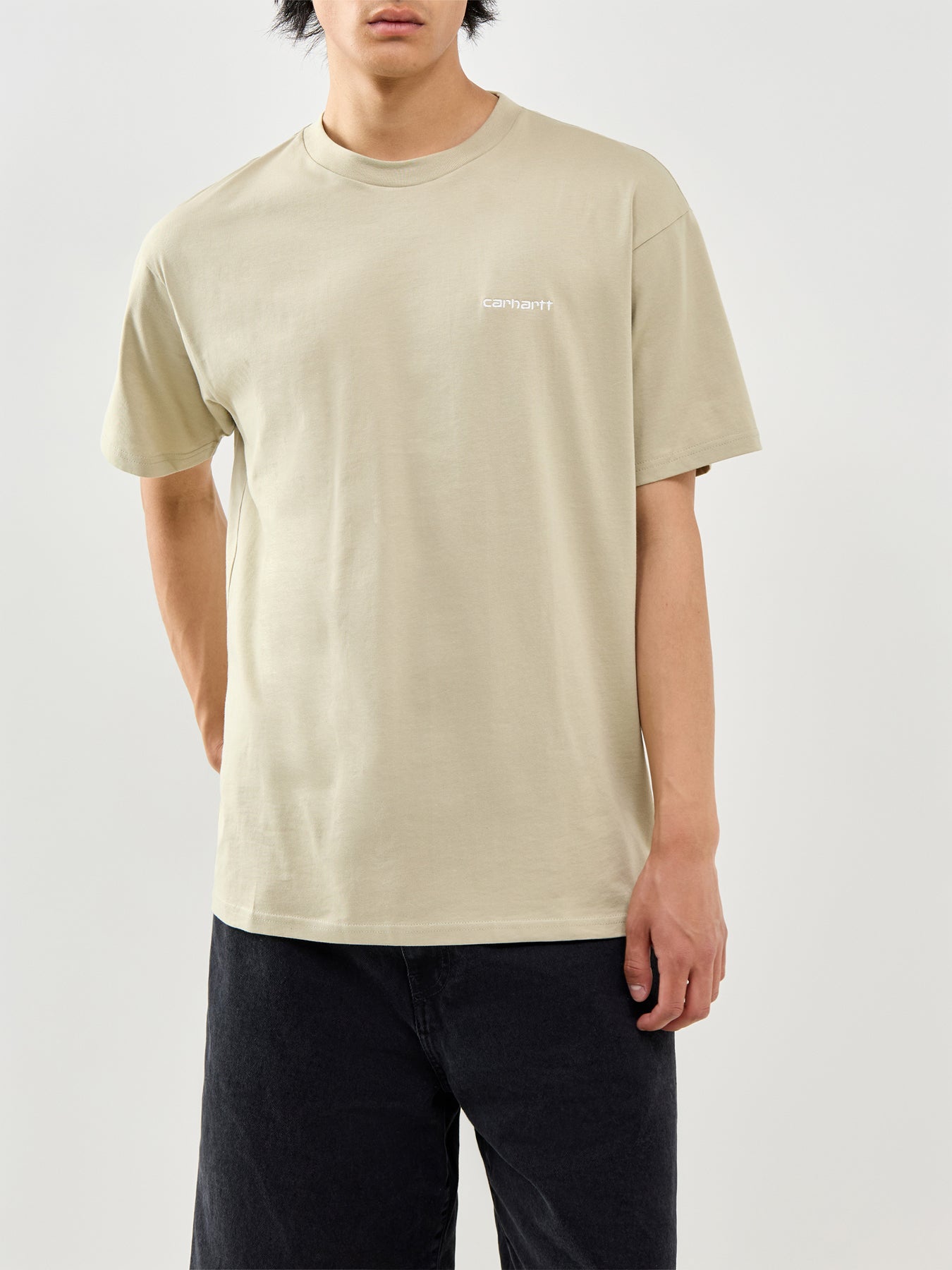 Script Embroidery T-Shirt Green