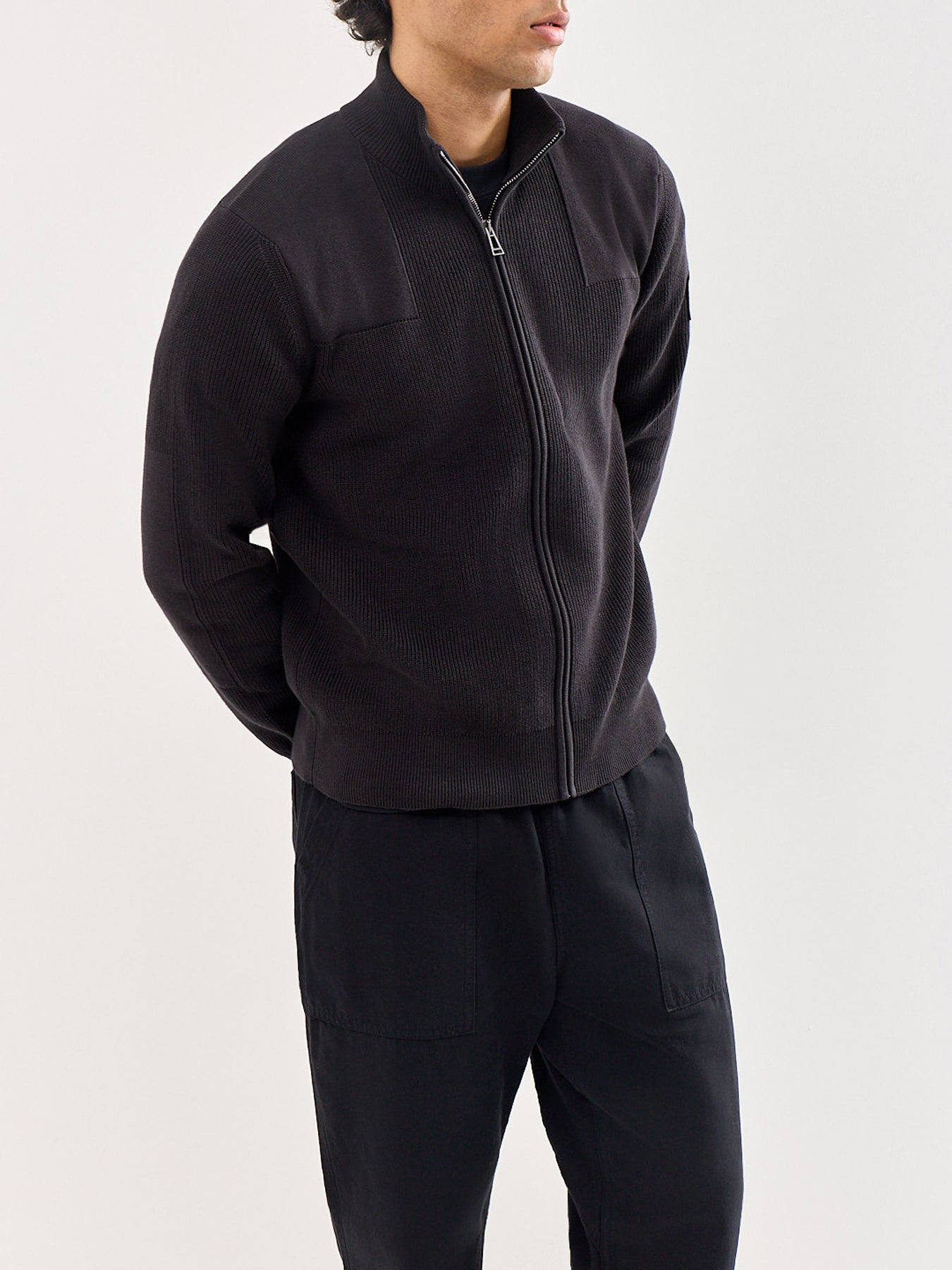 Commander Full Zip Jumper Black