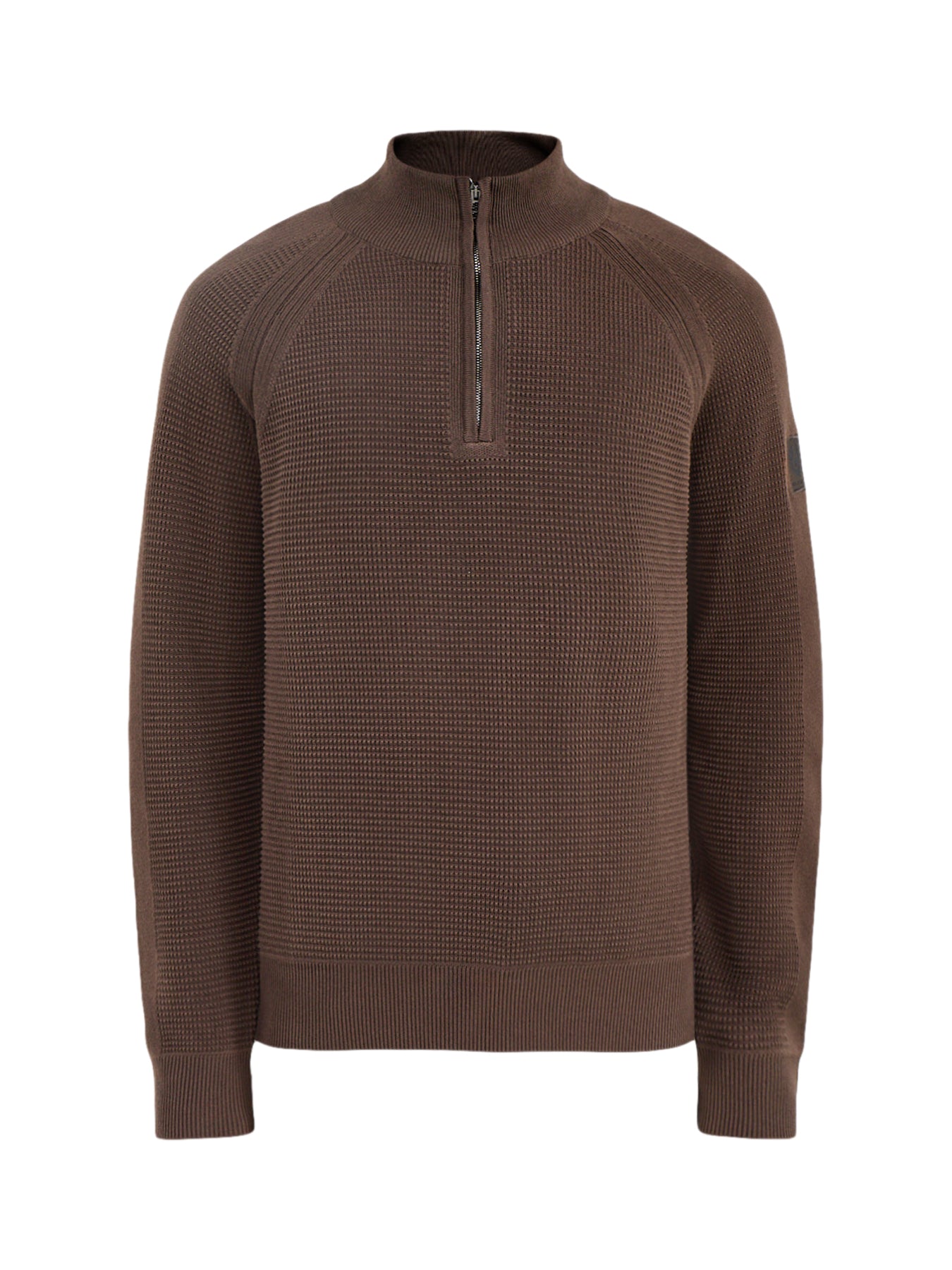 Bradwell Quarter Zip Cotton Jumper Olive