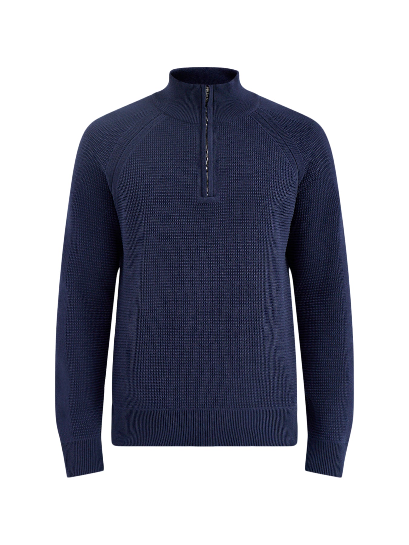 Bradwell Quarter Zip Cotton Jumper Navy