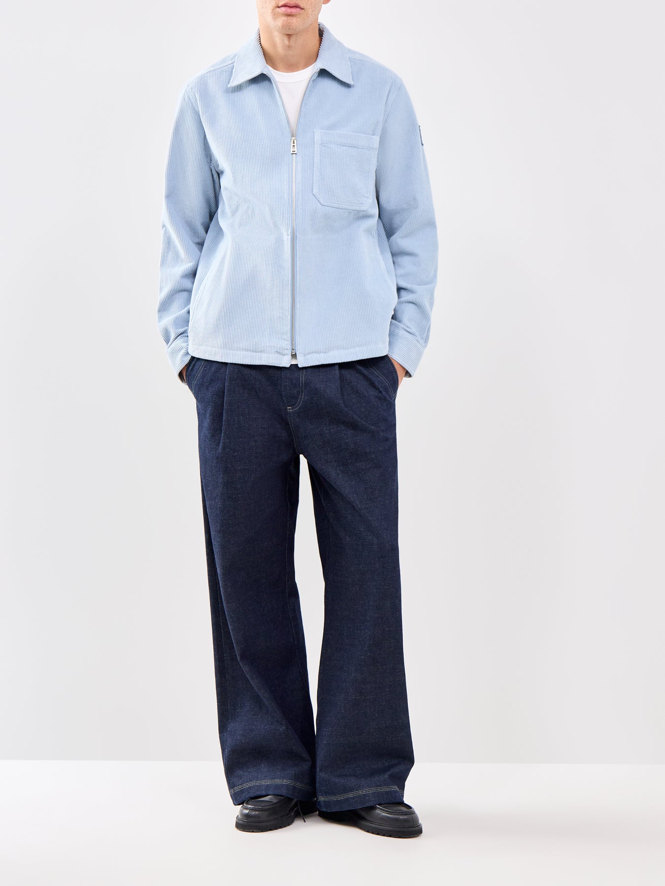 Valve Cord Zip Overshirt Blue